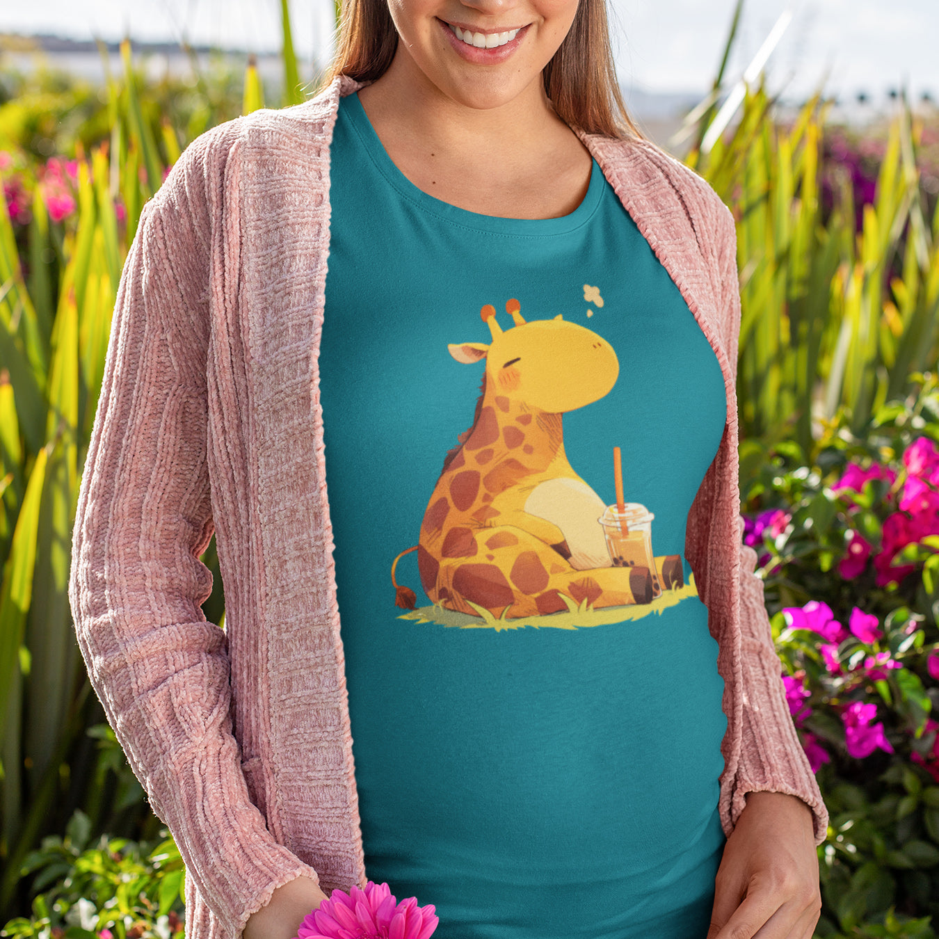 Pummelige Bubbletea Giraffe T-Shirt