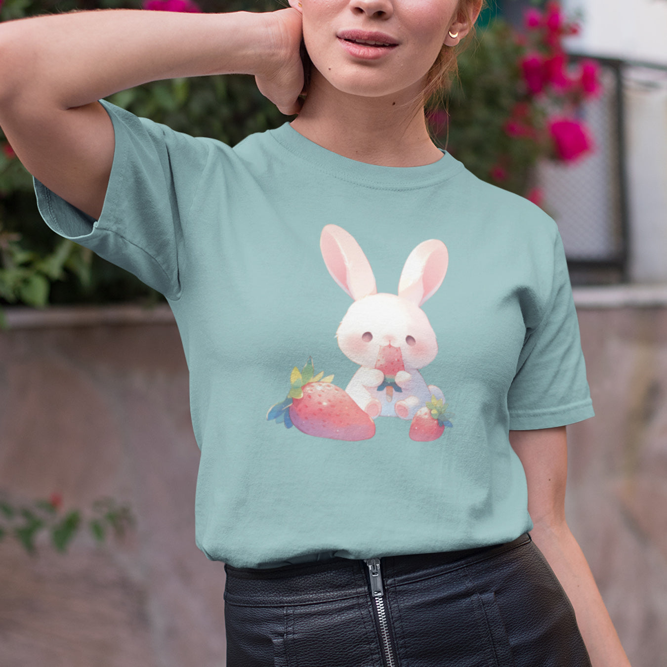 Erdbeereis Hase T-Shirt