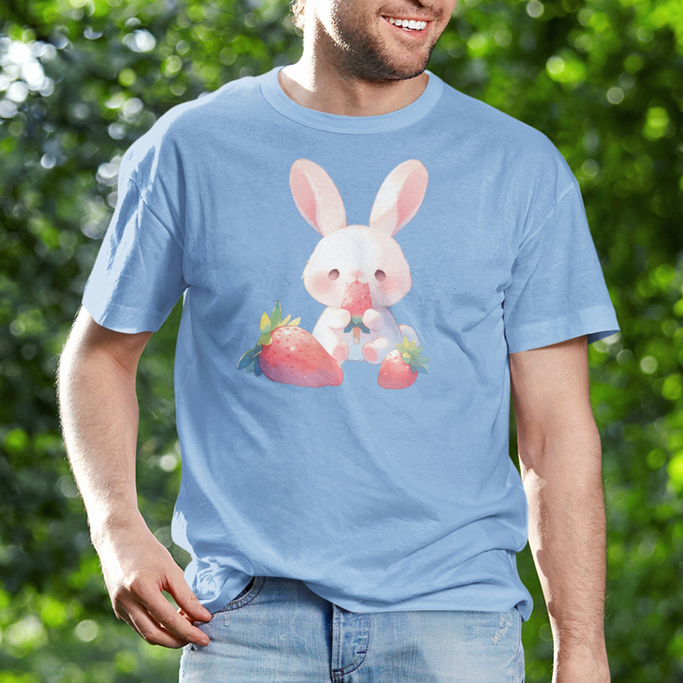 Erdbeereis Hase T-Shirt