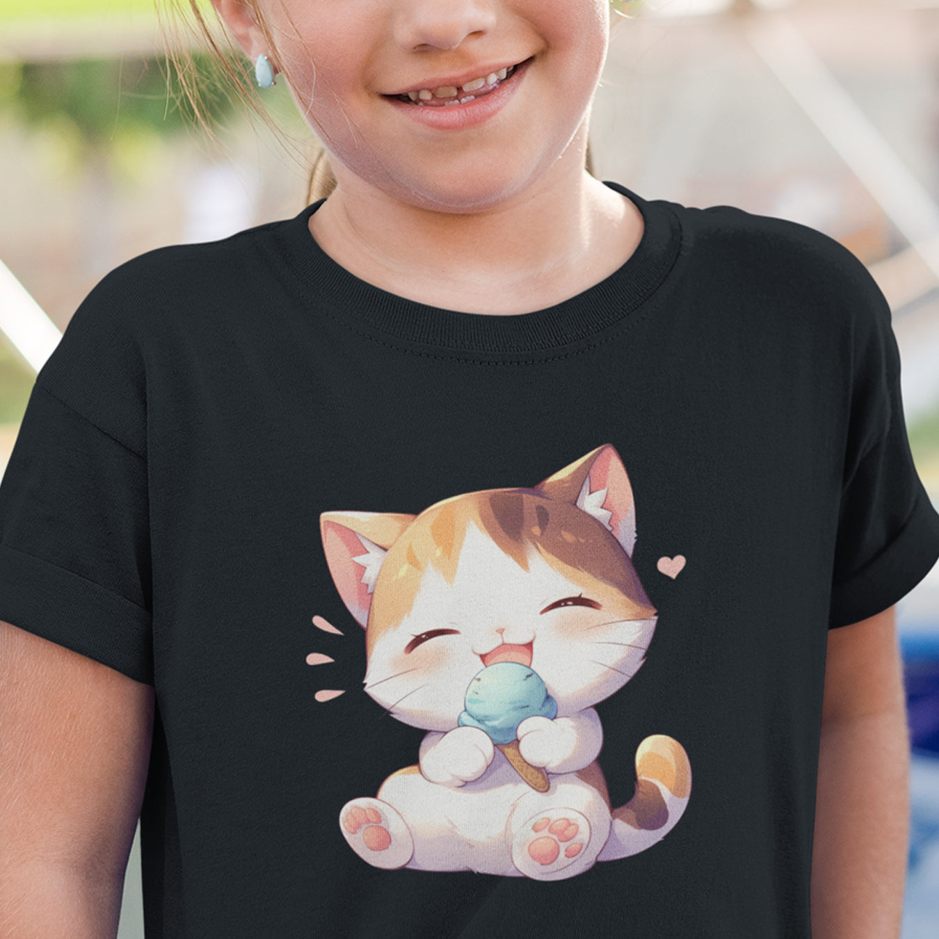 Waffeleis Katze Kinder T-Shirt