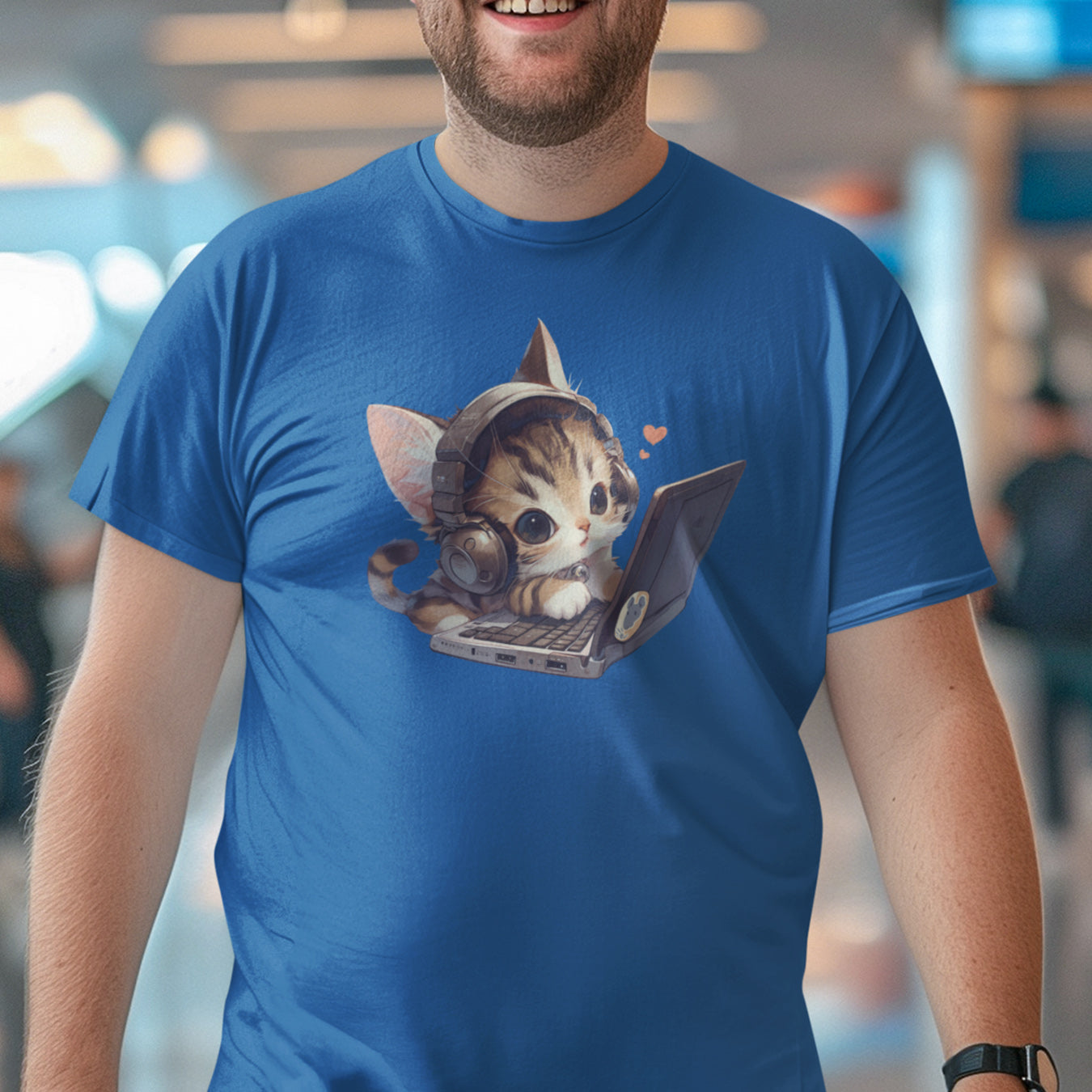 Kawaii Gamer Laptop Kitty T-Shirt