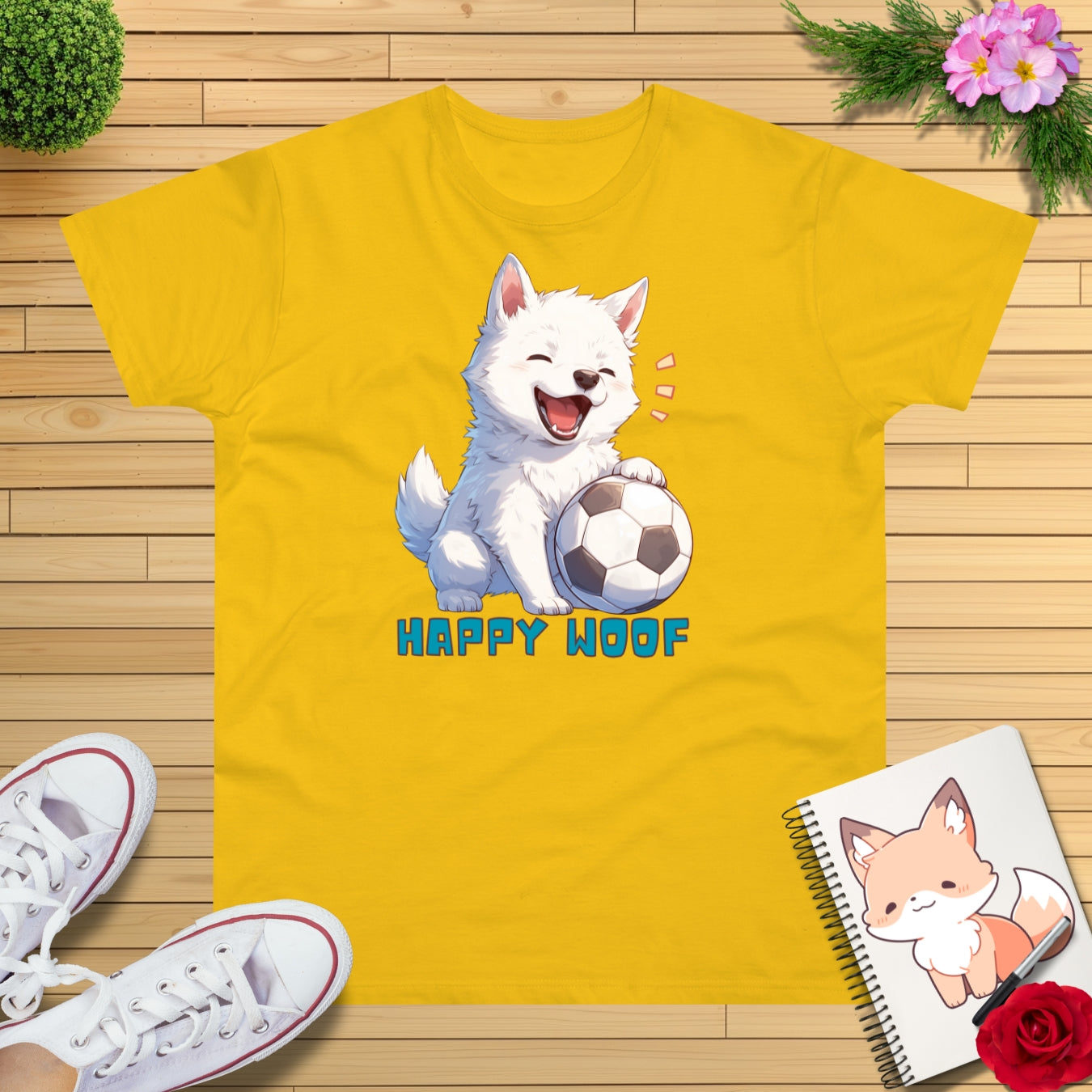 Happy Fußball Hund T-Shirt