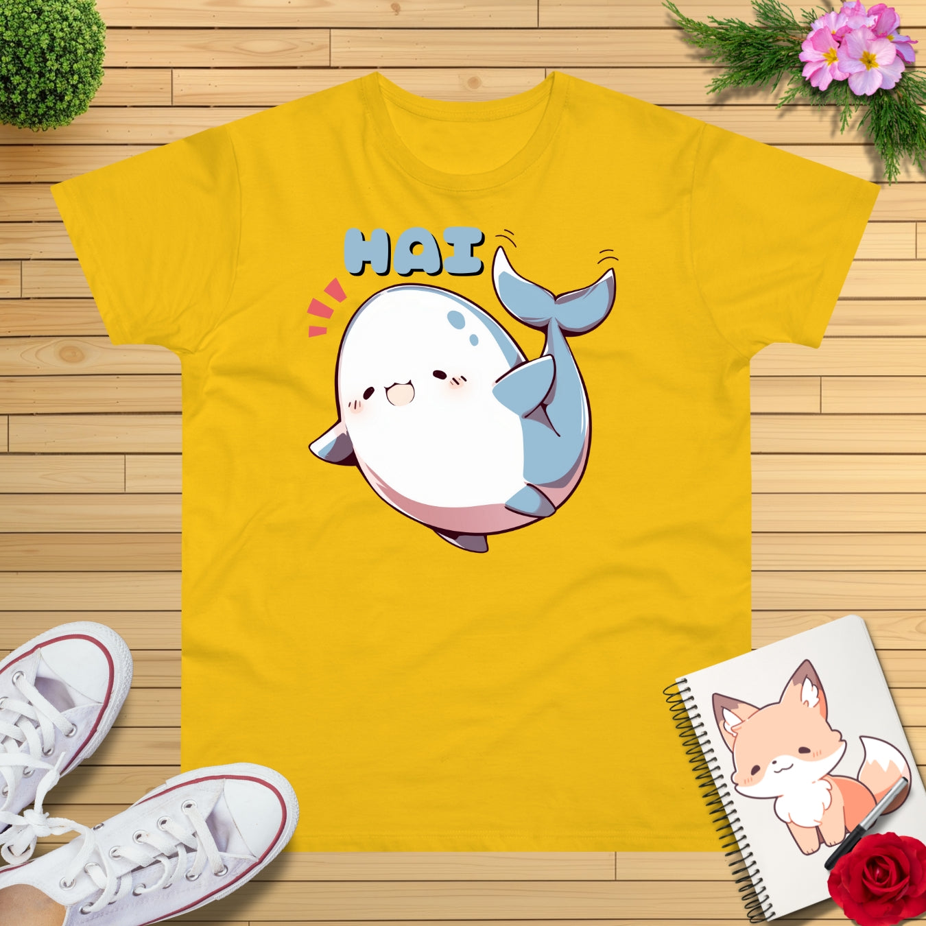Kawaii winkender Hai T-Shirt