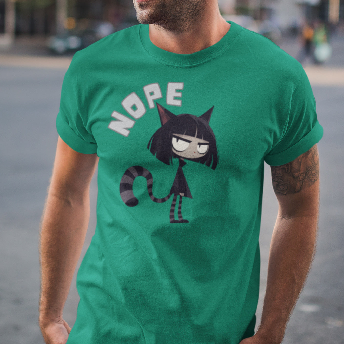 Manga Cat-Teen Nope T-Shirt