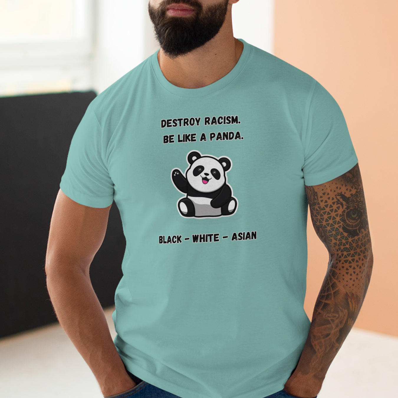 Panda Destroys Racism T-Shirt