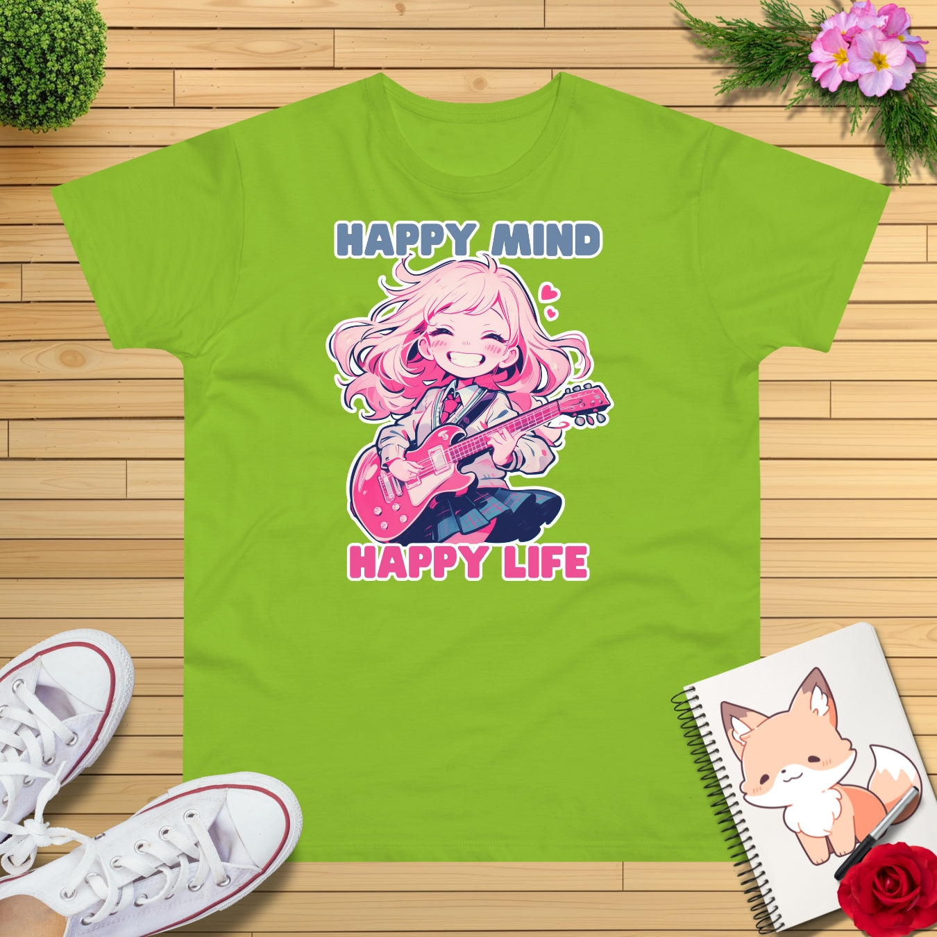 Anime Girl spielt E-Gitarre T-Shirt