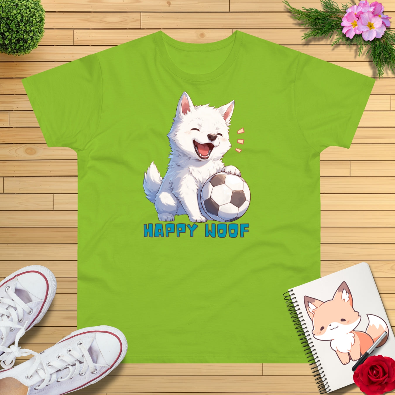Happy Fußball Hund T-Shirt
