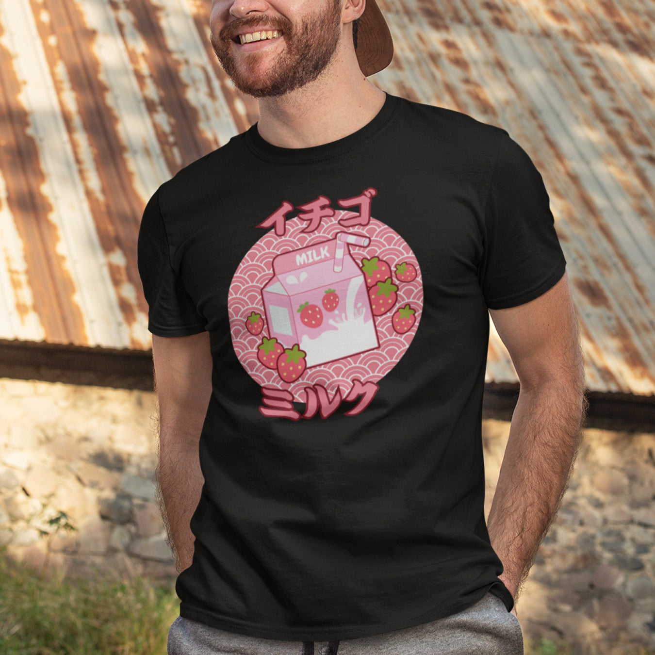 Pastell Erdbeermilch T-Shirt
