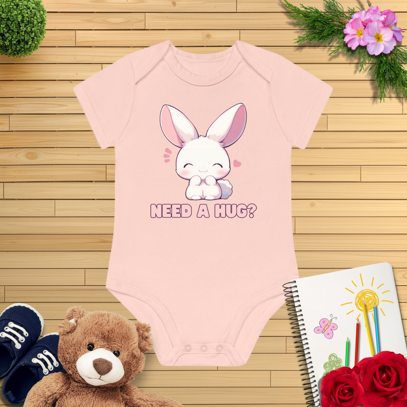 Hase need a hug Kurzarm Body