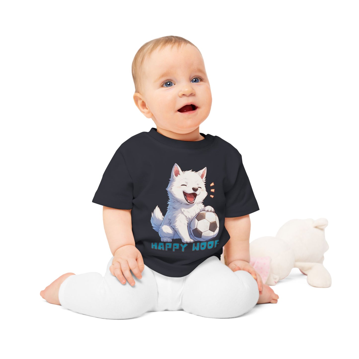 Happy Fußball Hund Baby T-Shirt