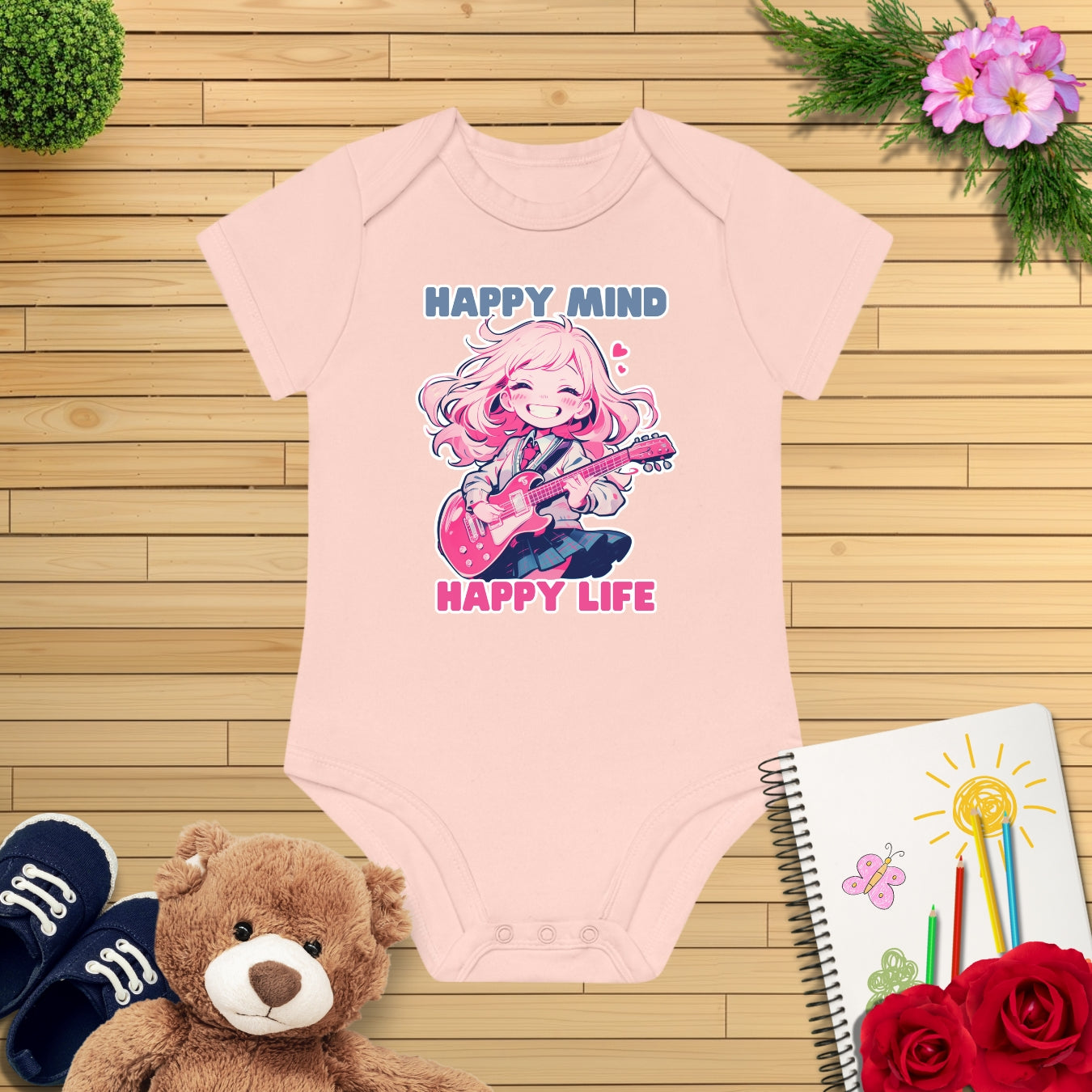 Anime Girl E-Gitarre Kurzarm Body