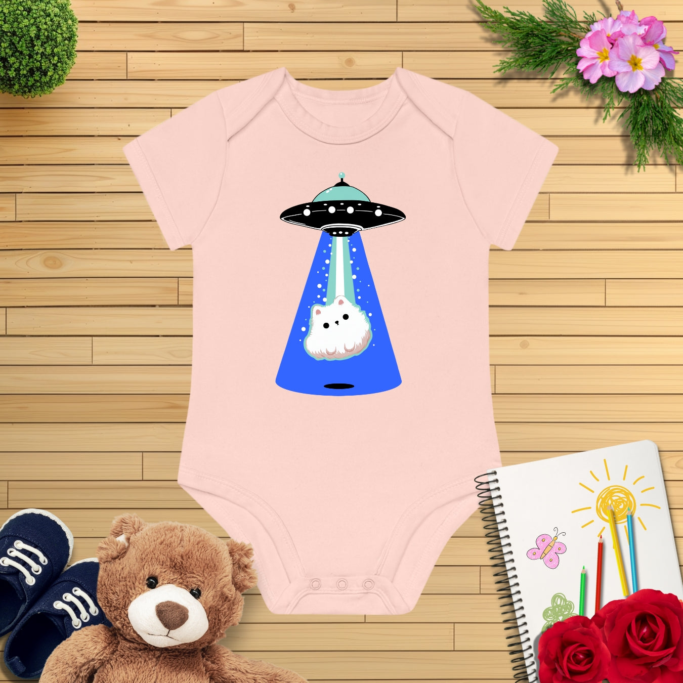 Ufo Blue Beam Hund Kurzarm Body