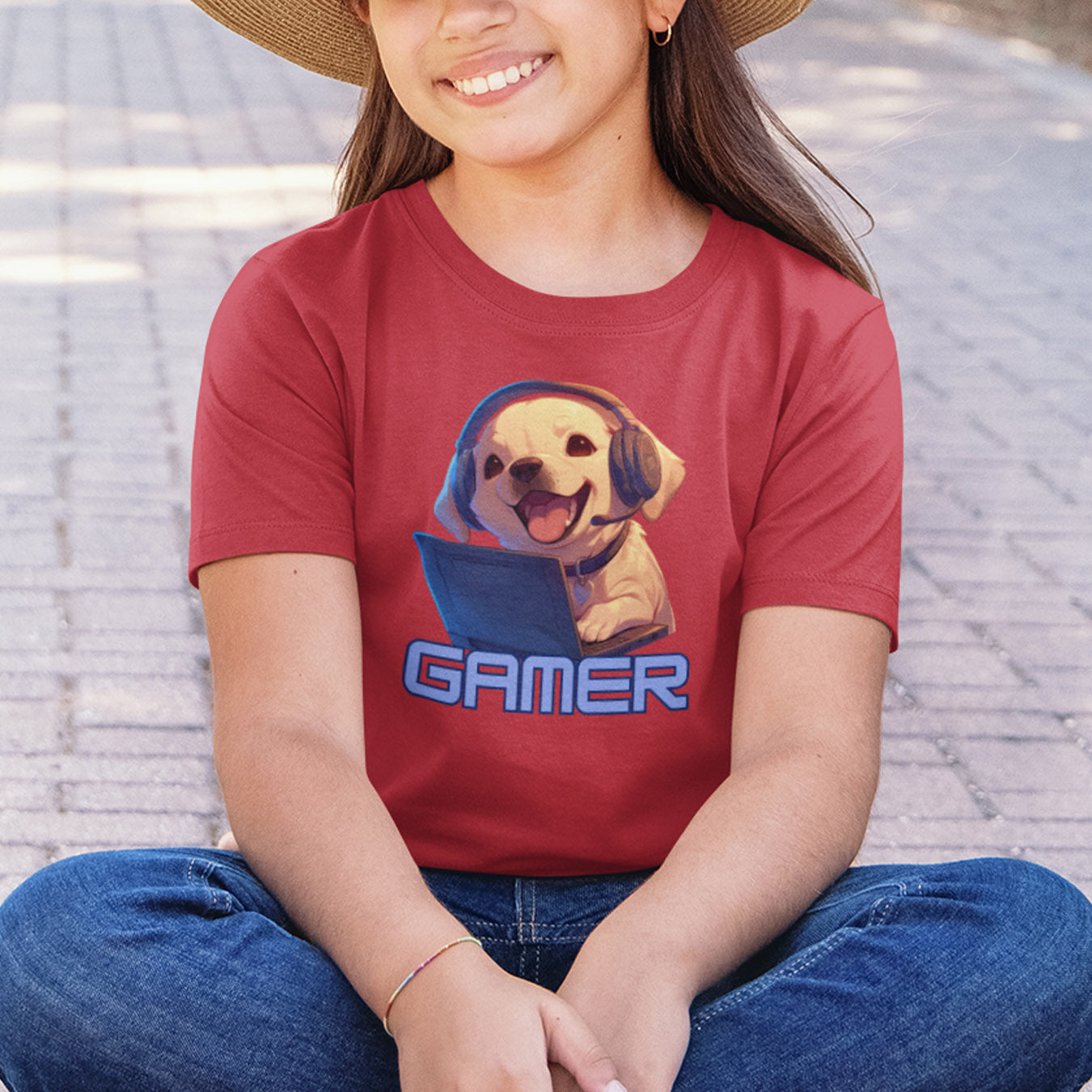 Kawaii Labrador Gamer Kinder T-Shirt