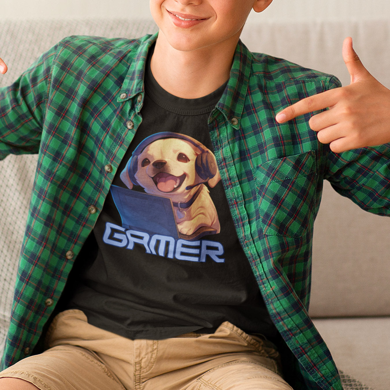 Kawaii Labrador Gamer Kinder T-Shirt
