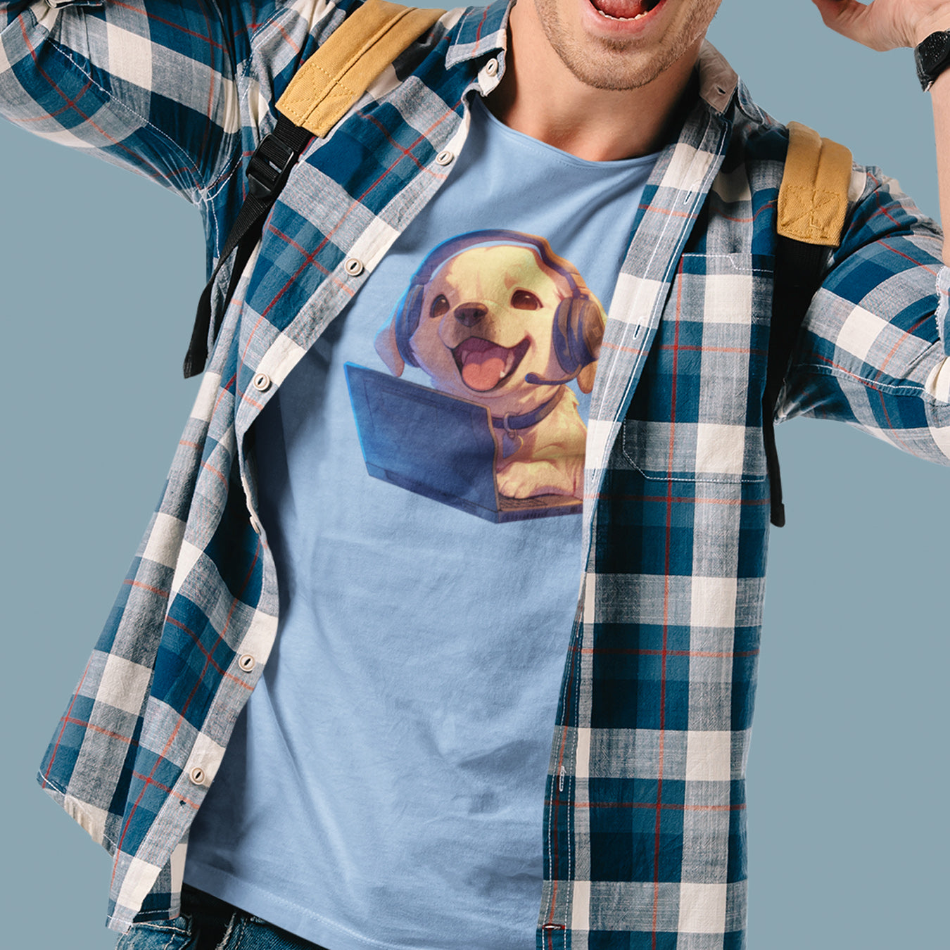 Kawaii Labrador am Laptop T-Shirt