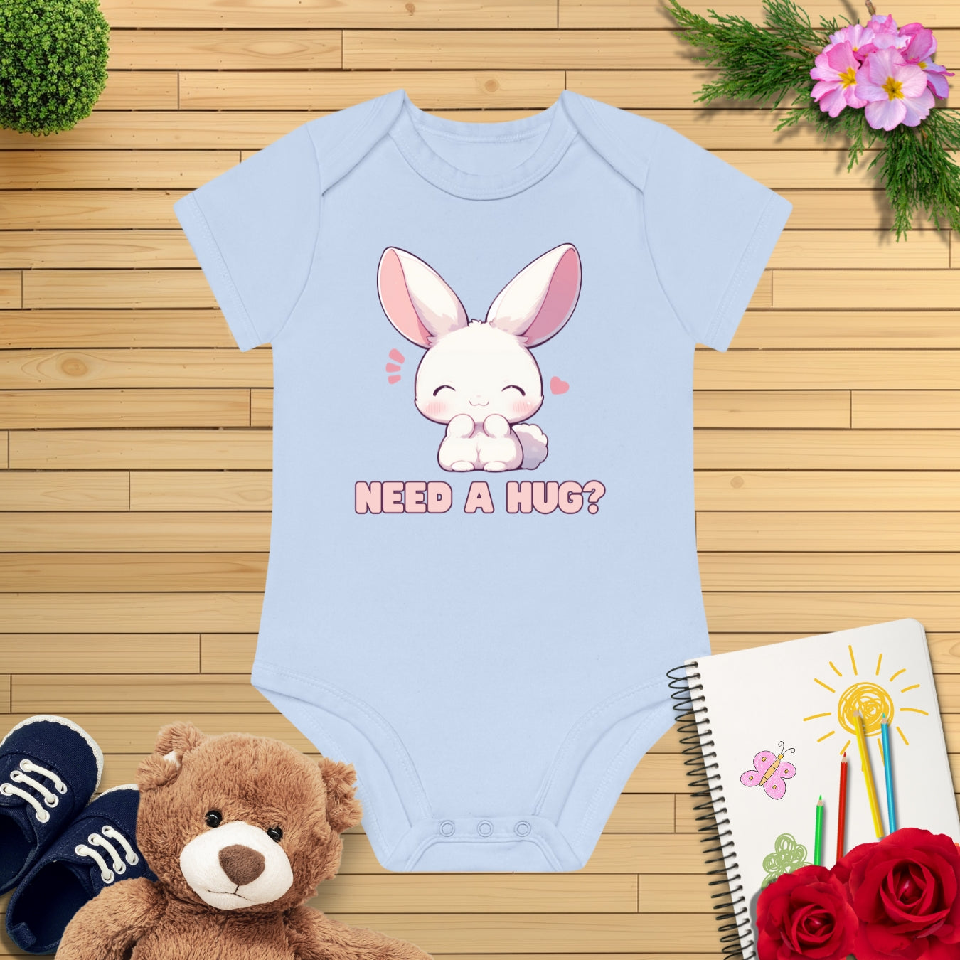 Hase need a hug Kurzarm Body