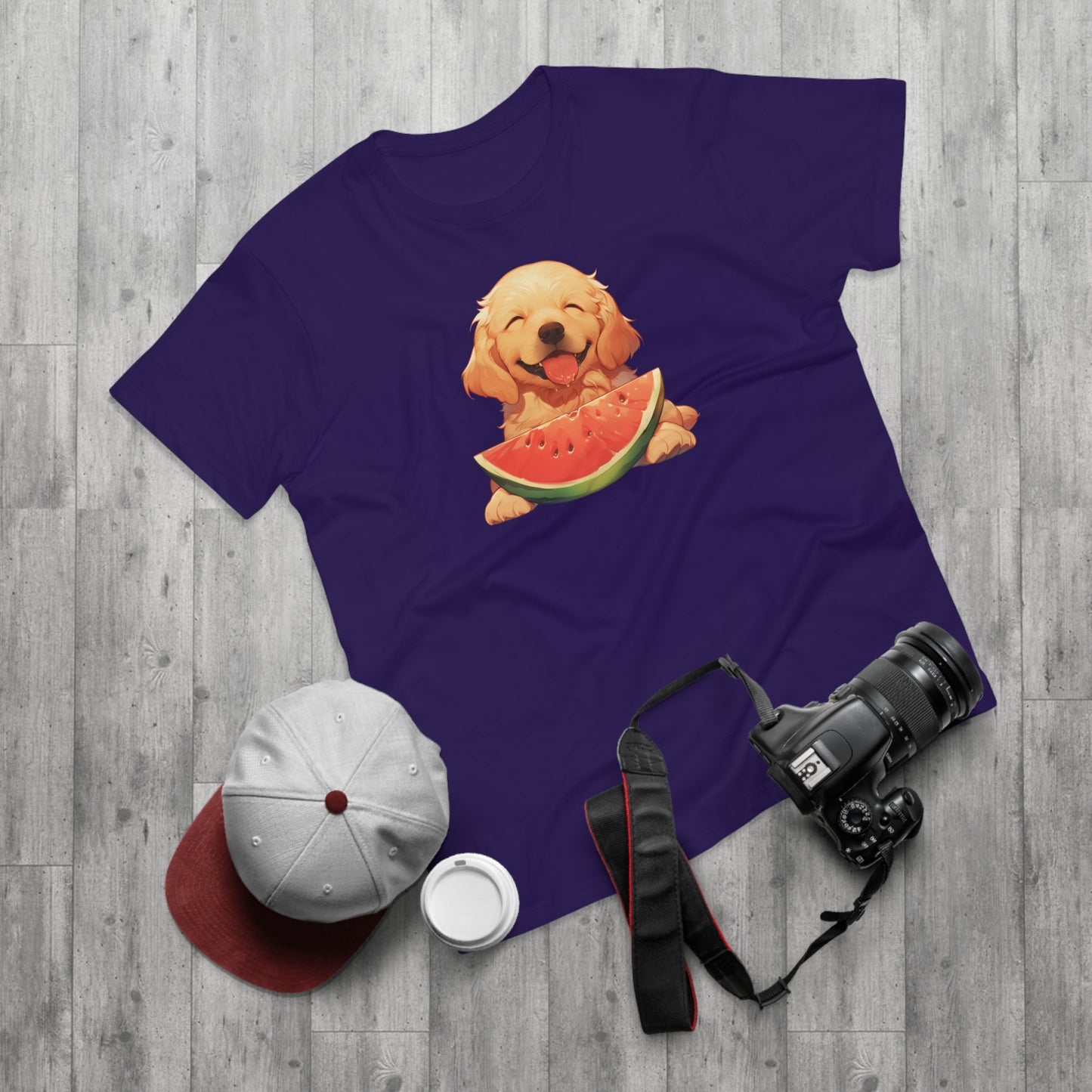 Golden Retriever mit Wassermelone T-Shirt