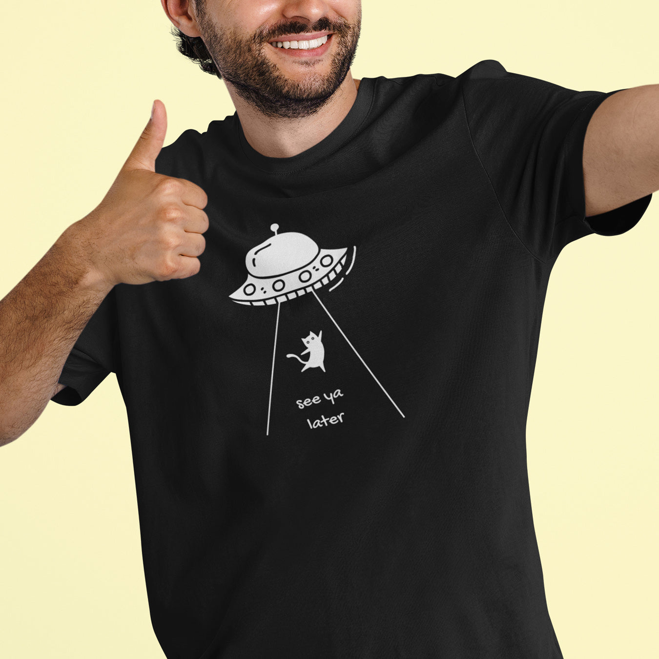 Kawaii Ufo Katze T-Shirt