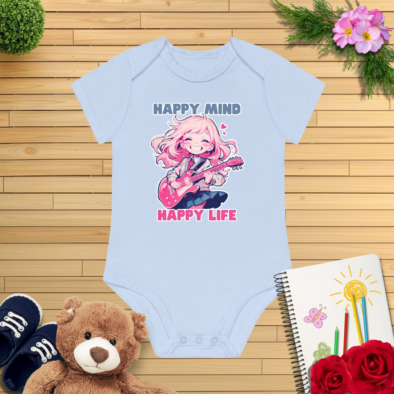 Anime Girl E-Gitarre Kurzarm Body