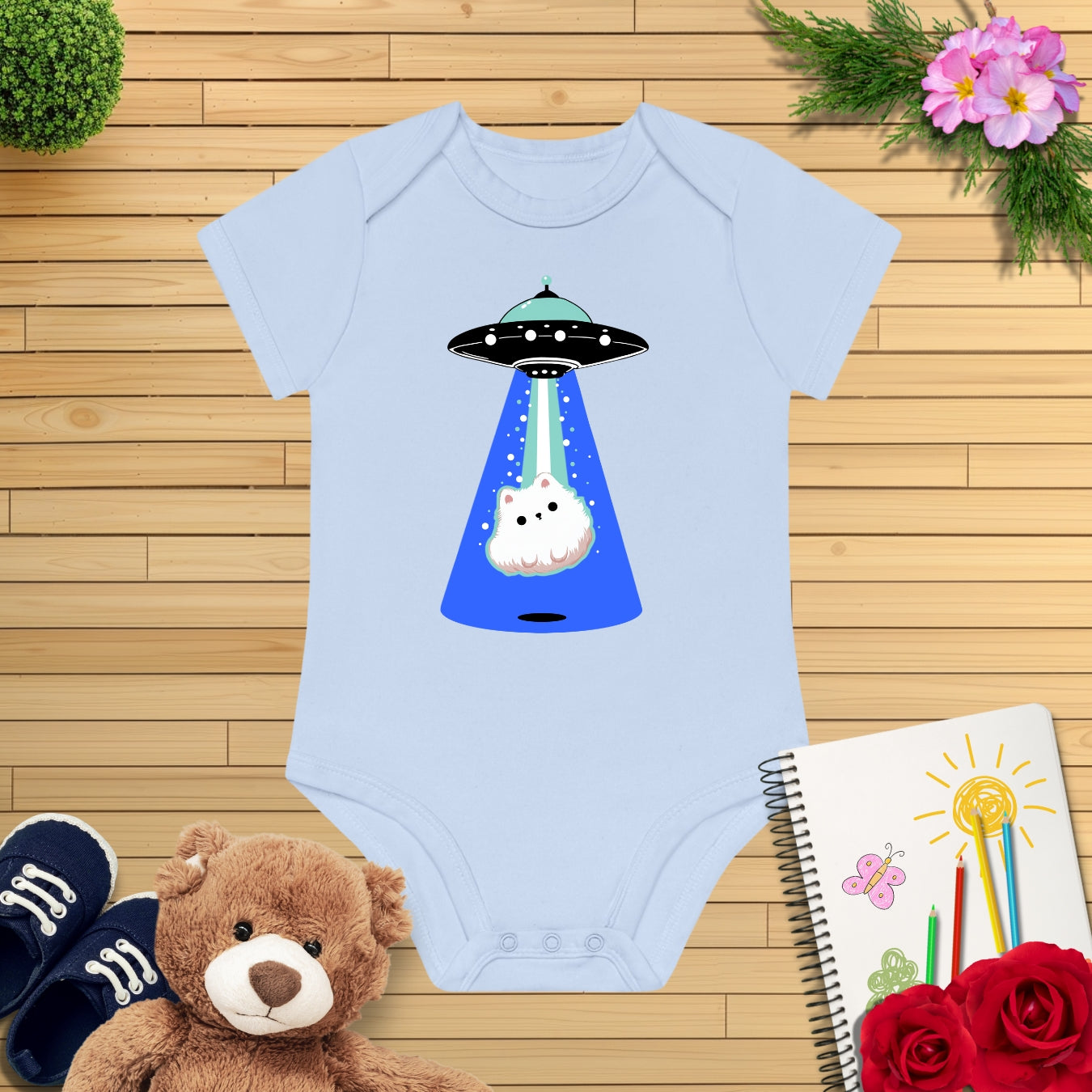 Ufo Blue Beam Hund Kurzarm Body