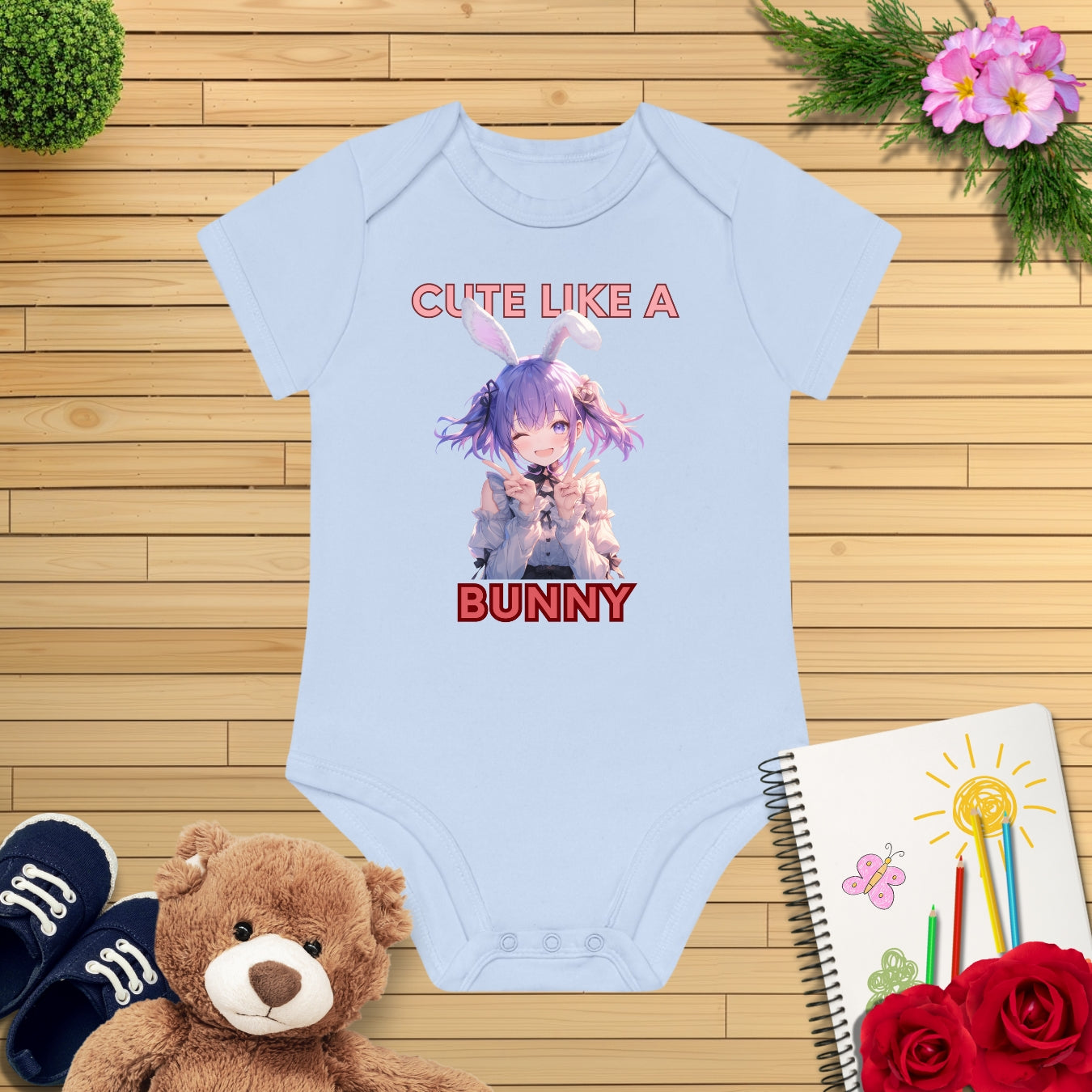 Cute like a Bunny Kurzarm Body