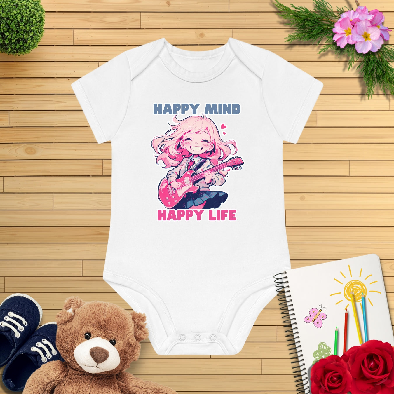 Anime Girl E-Gitarre Kurzarm Body