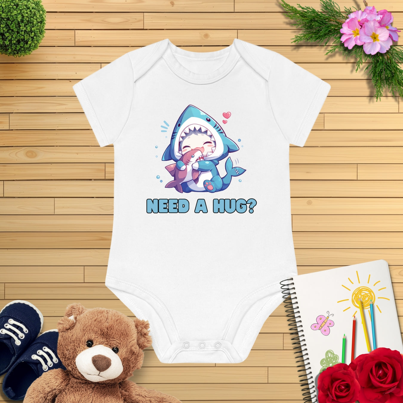 Kawaii Hai-Kätzchen Kurzarm Body