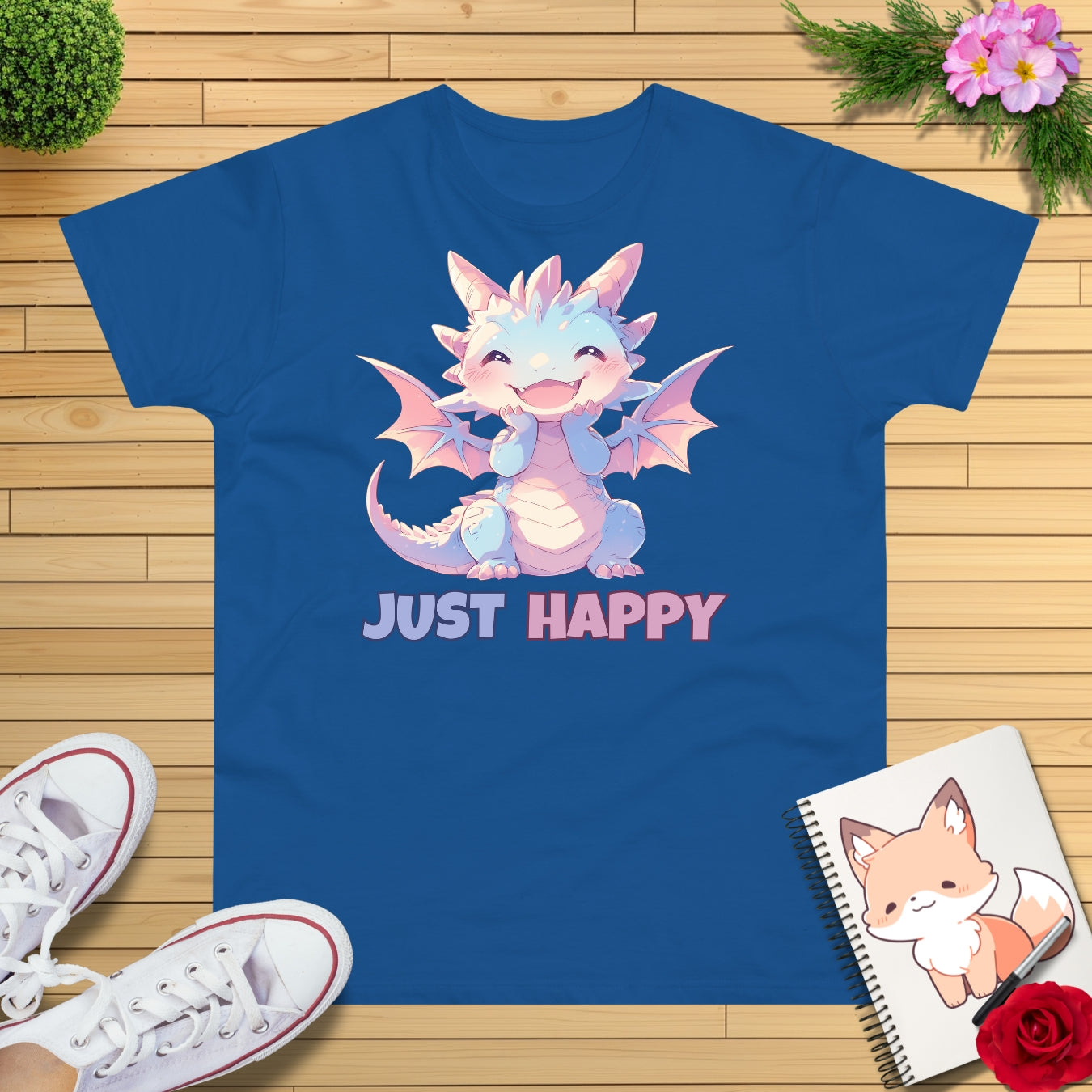 Just Happy Kawaii Drache T-Shirt