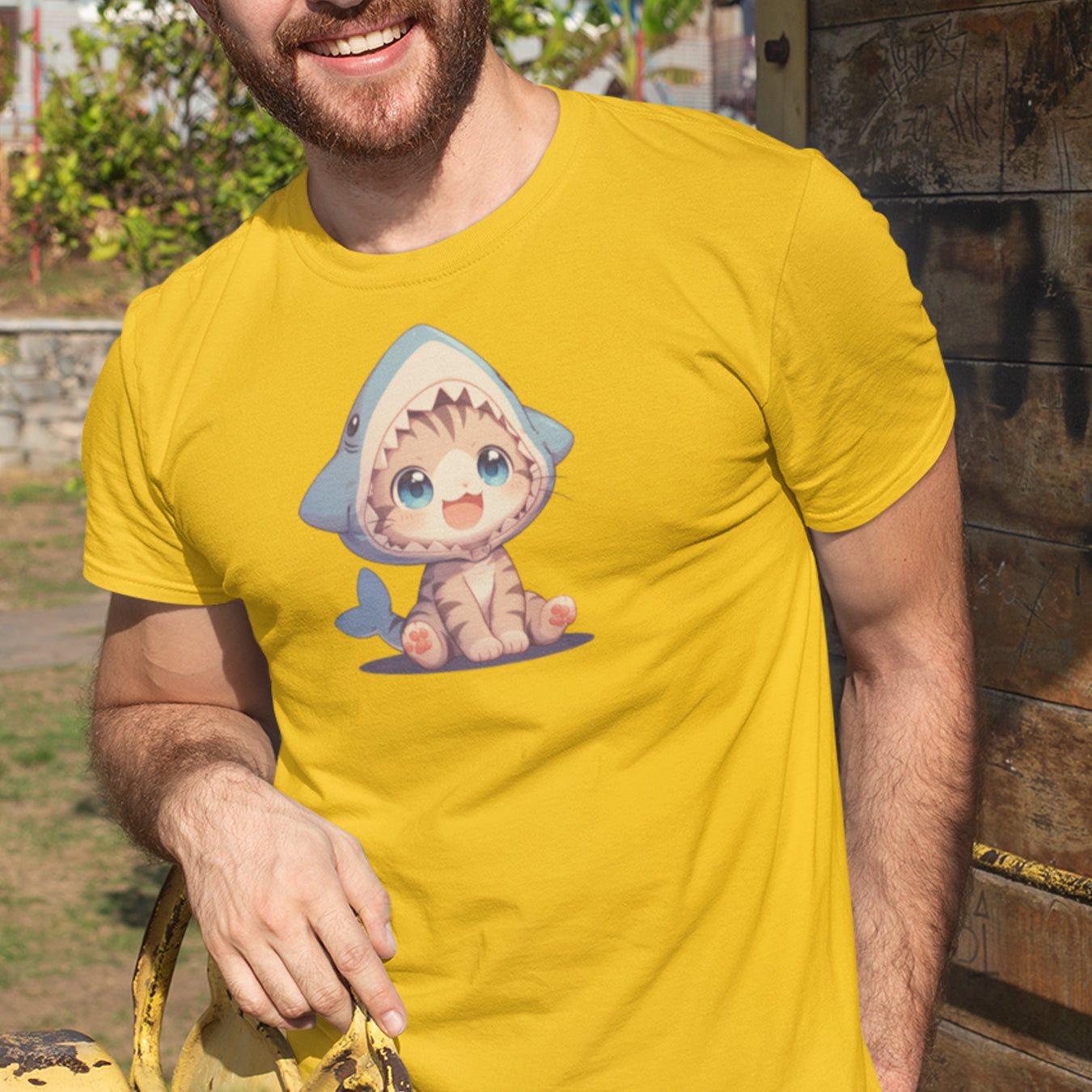 Kitten im Hai Kostüm T-shirt