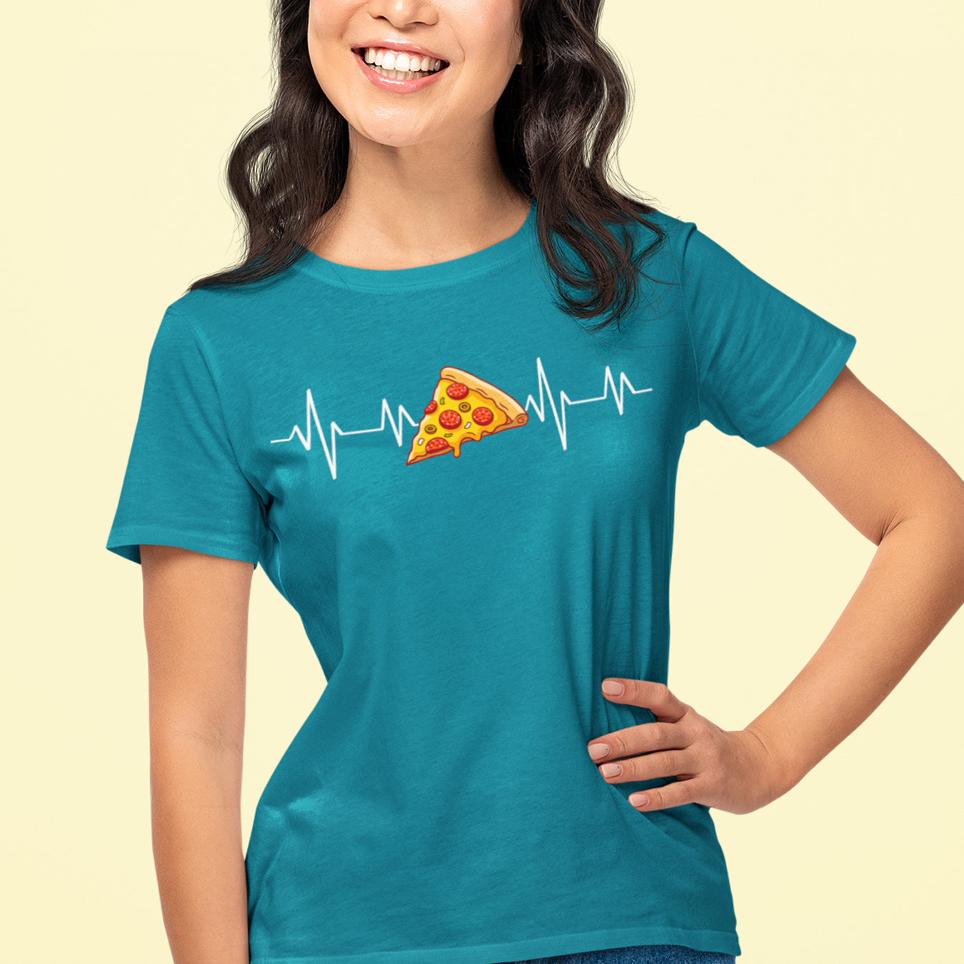 Pizza Herzschlag EKG T-Shirt
