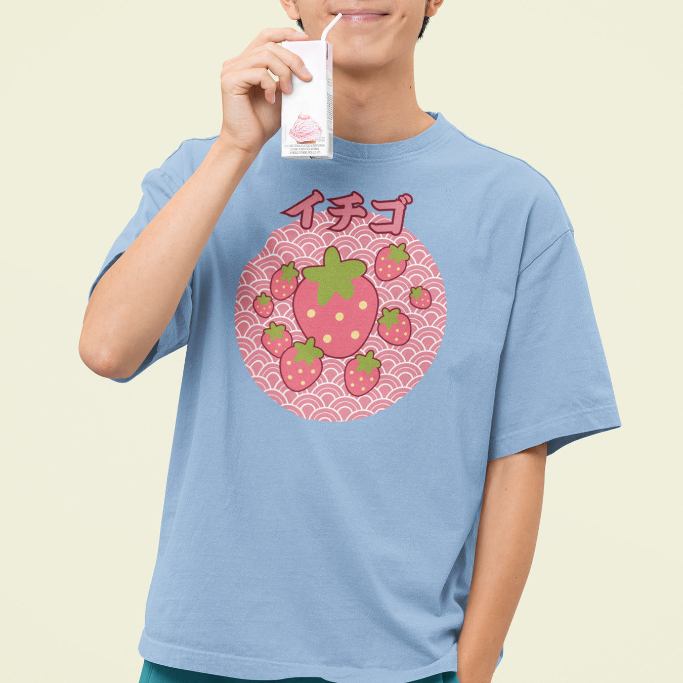Pastell Erdbeeren T-Shirt