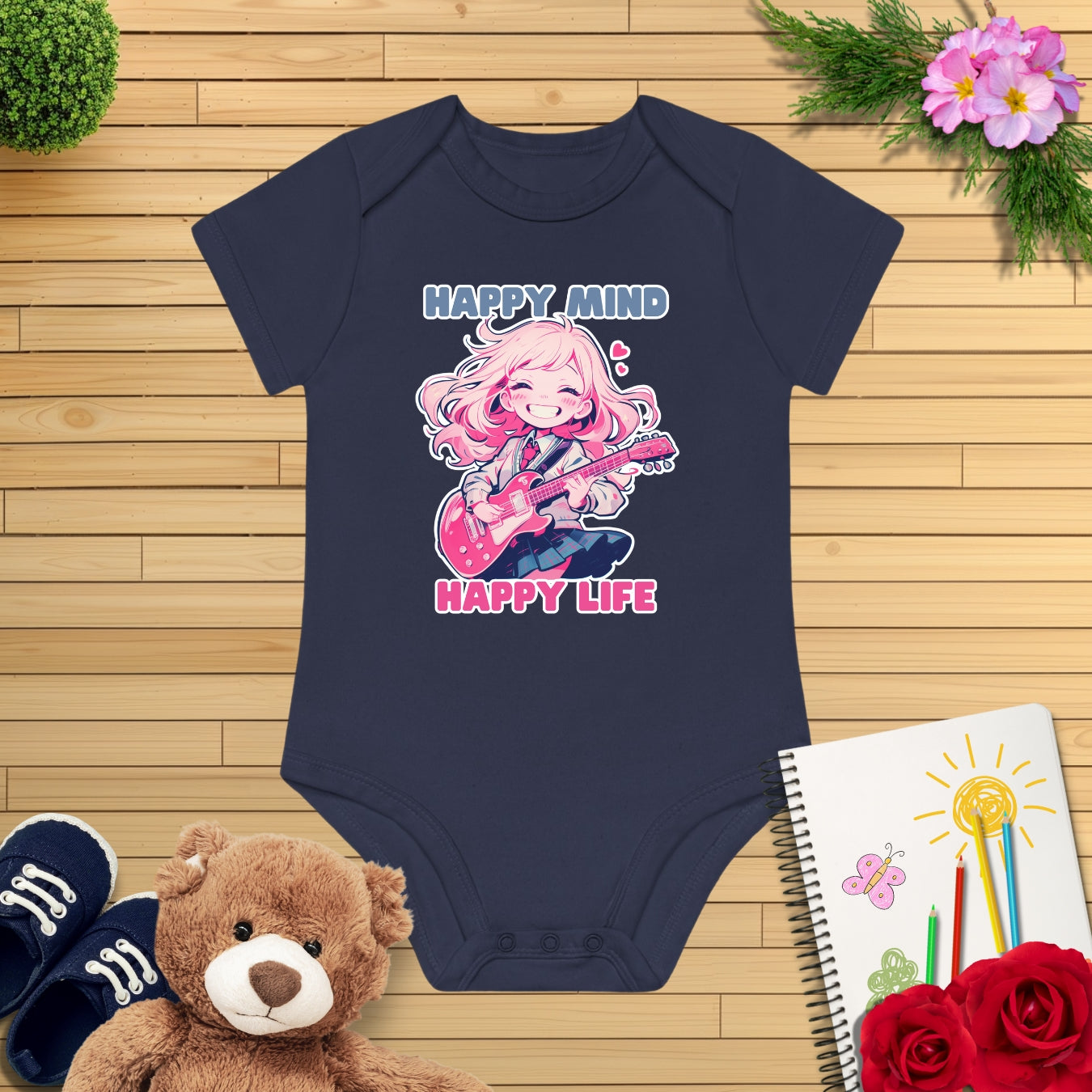 Anime Girl E-Gitarre Kurzarm Body