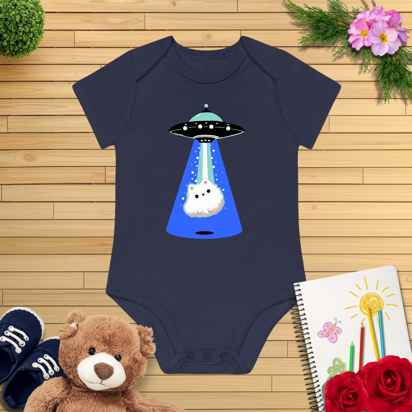 Ufo Blue Beam Hund Kurzarm Body