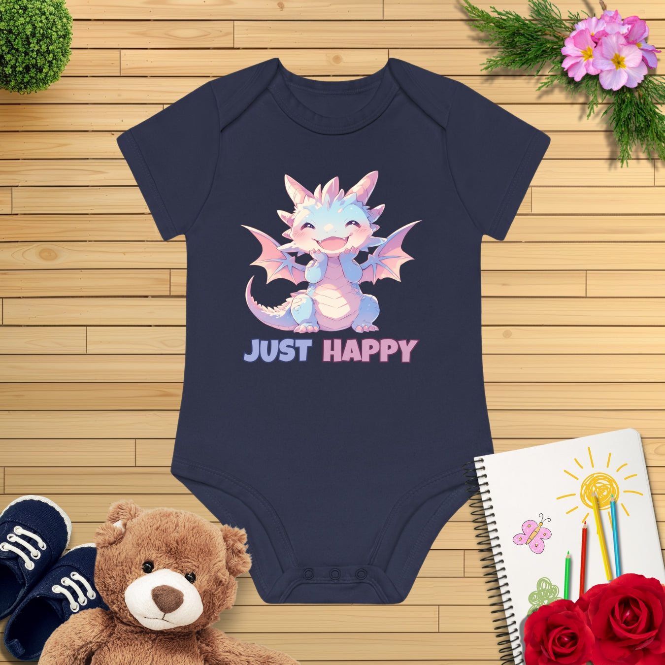 Kawaii Drache Kurzarm Body