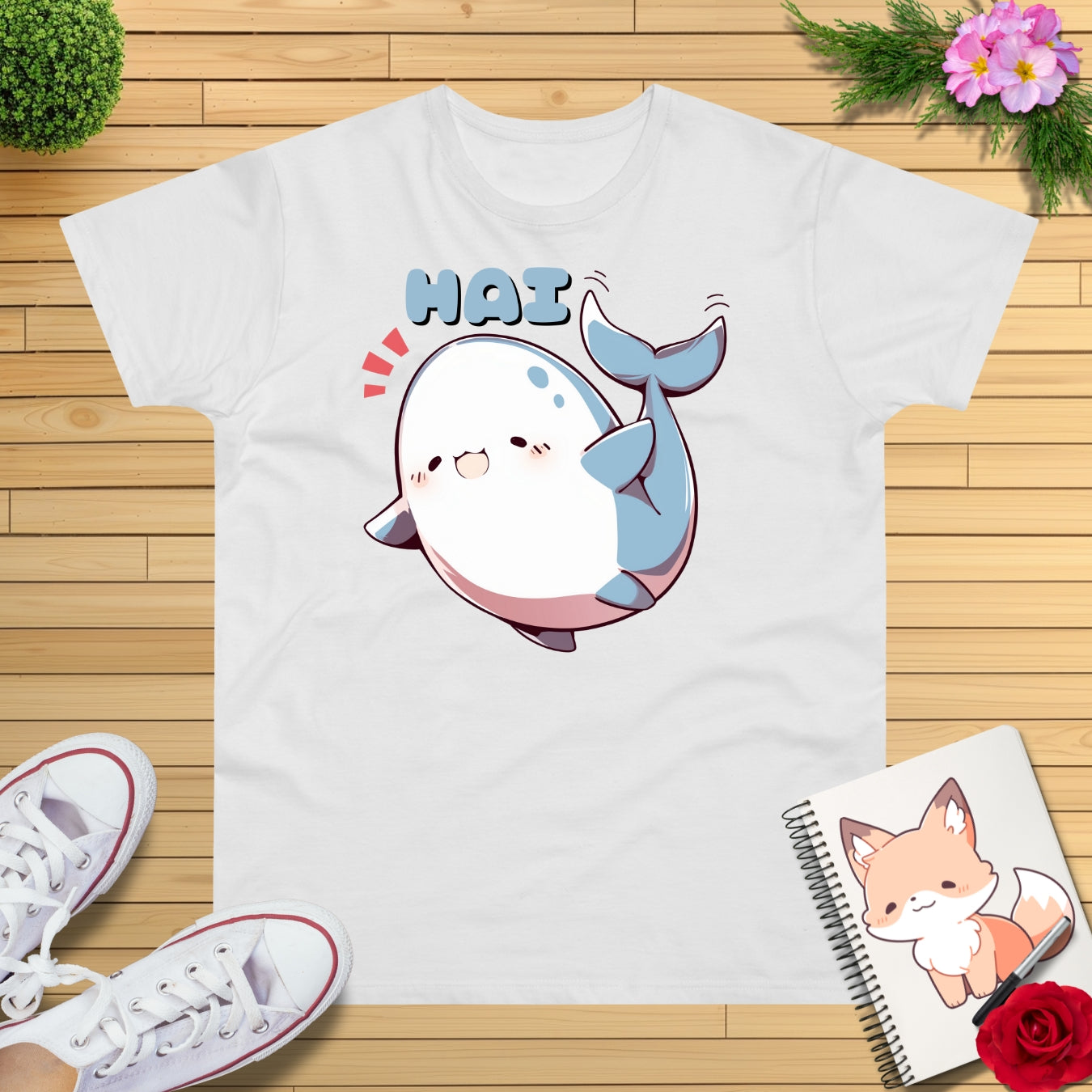 Kawaii winkender Hai T-Shirt