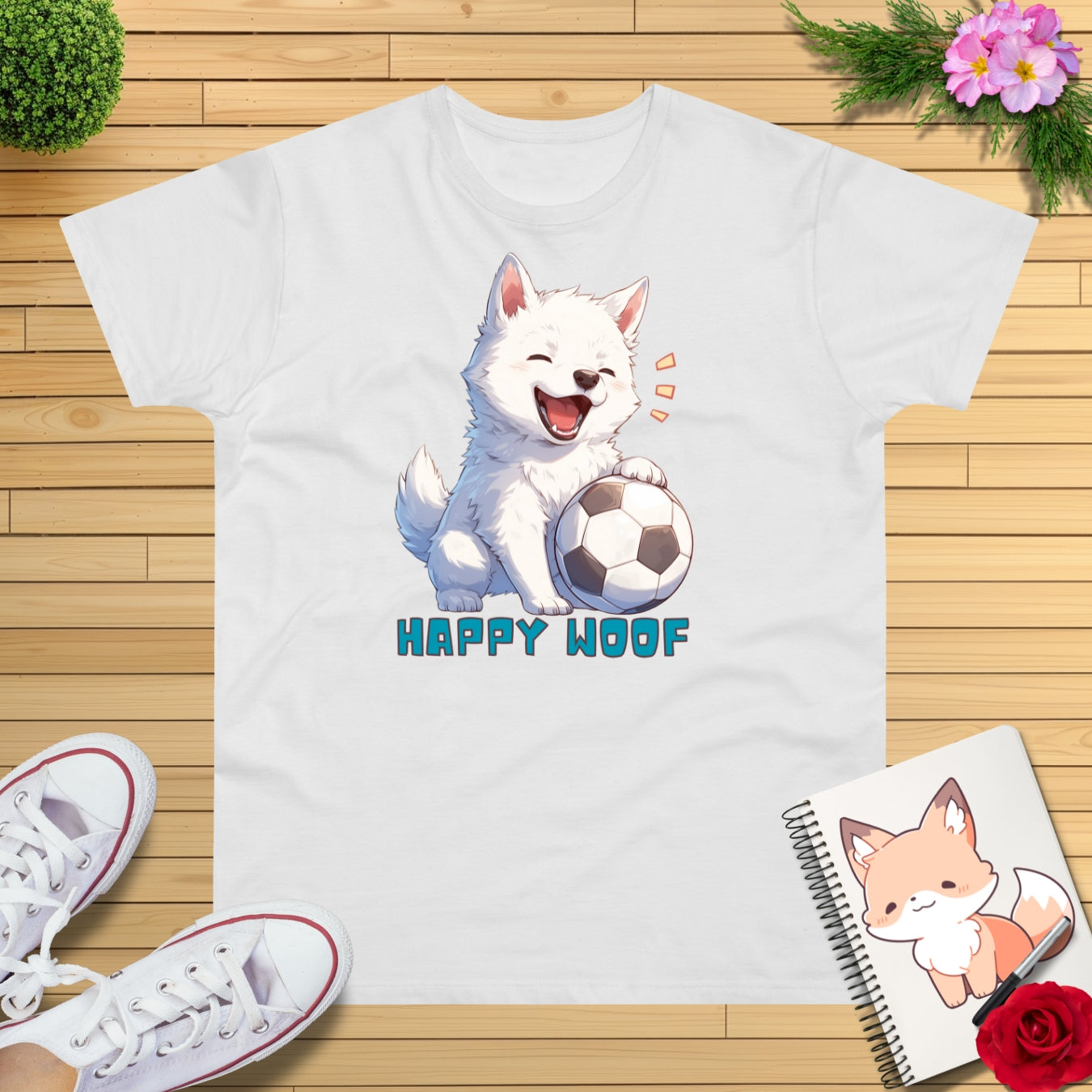 Happy Fußball Hund T-Shirt