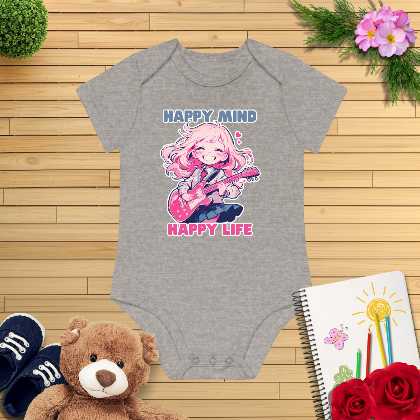 Anime Girl E-Gitarre Kurzarm Body