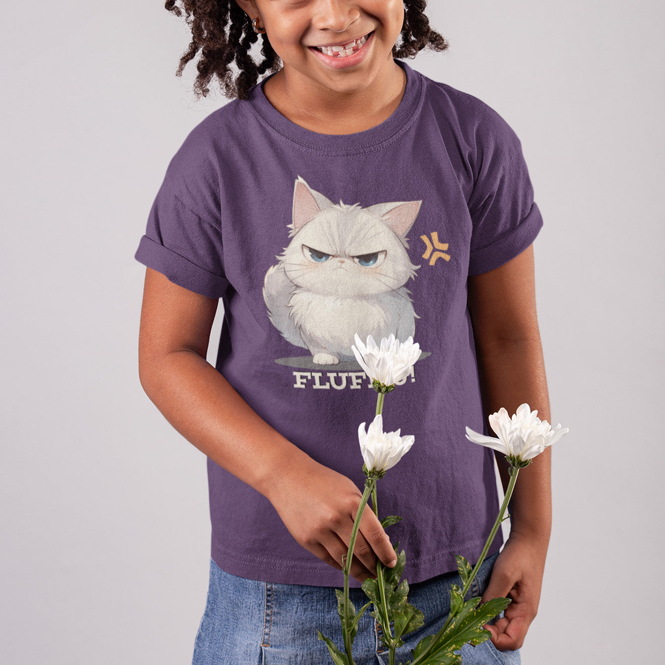 Katze Fluff U Kinder T-Shirt