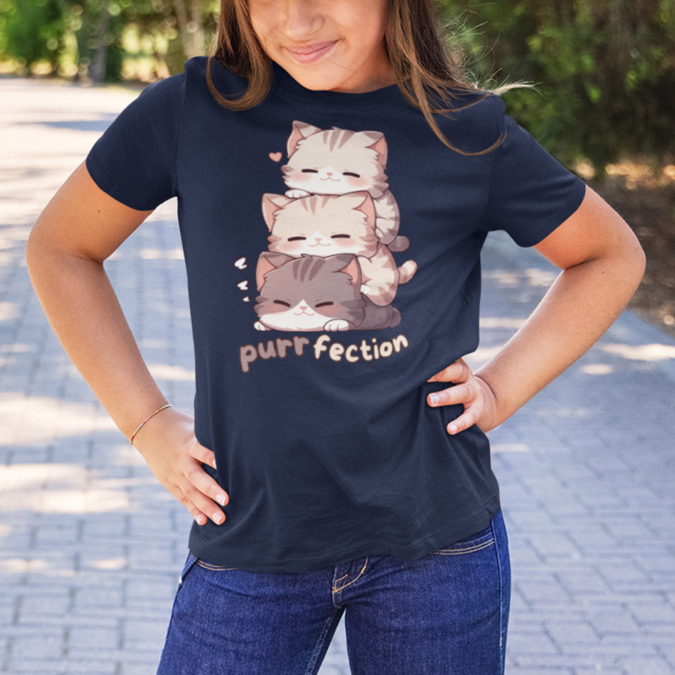 Purrfection Katzen Kinder T-Shirt