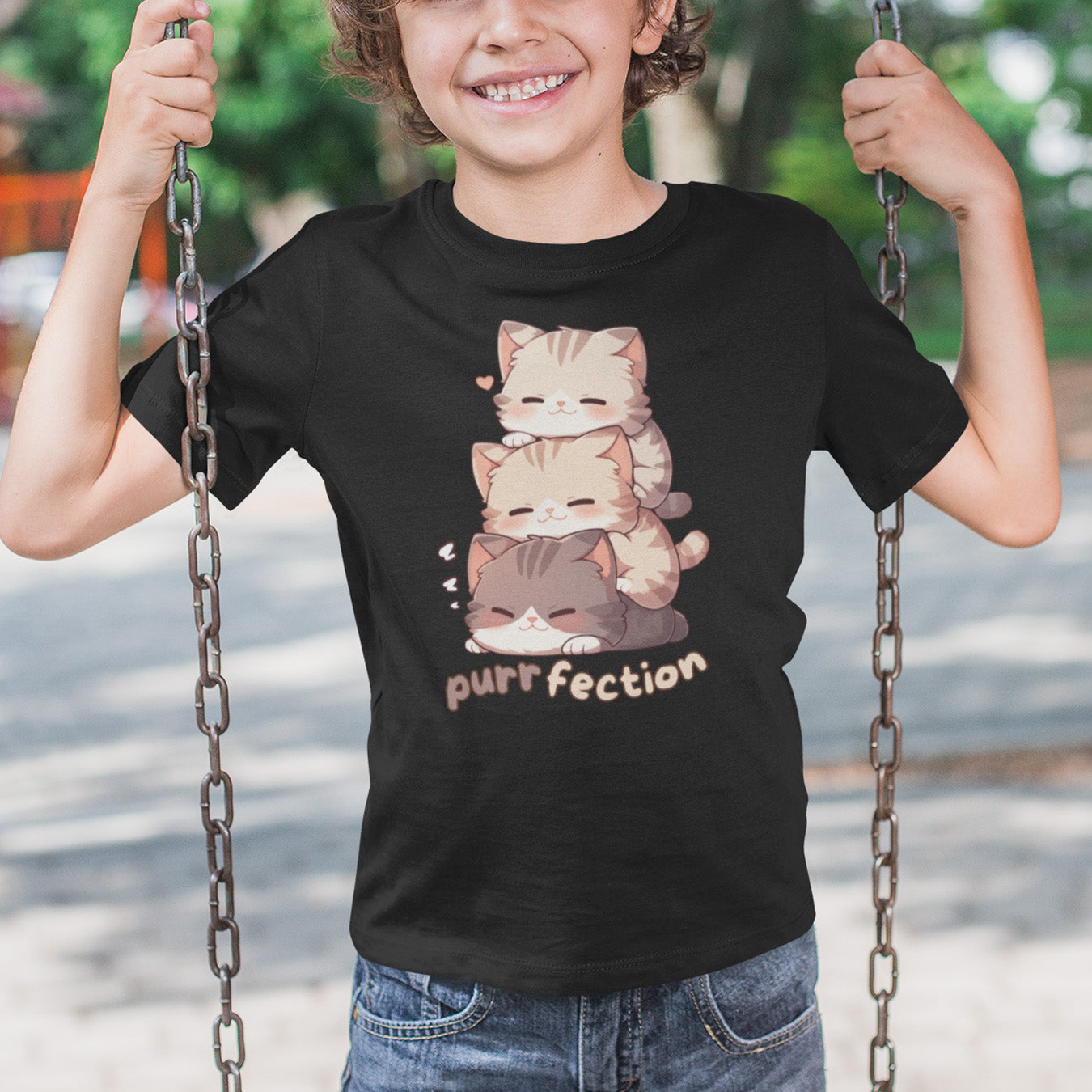 Purrfection Katzen Kinder T-Shirt
