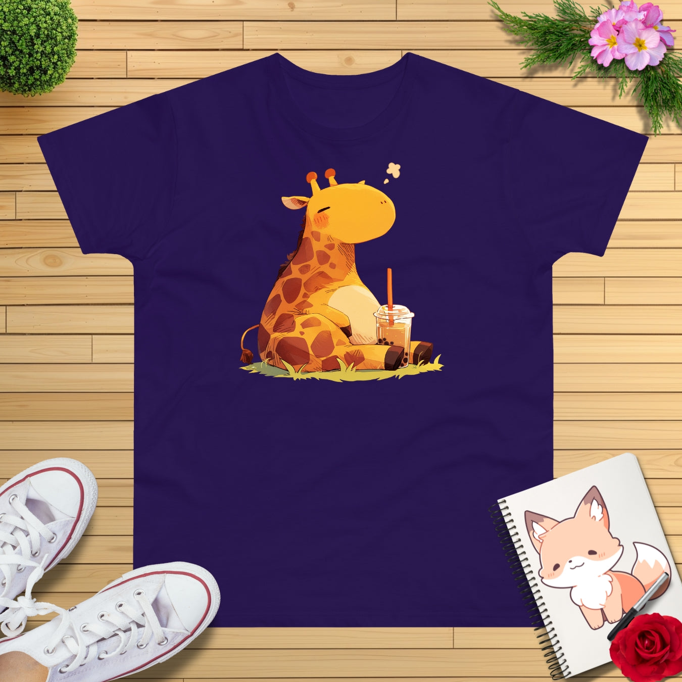 Pummelige Bubbletea Giraffe T-Shirt
