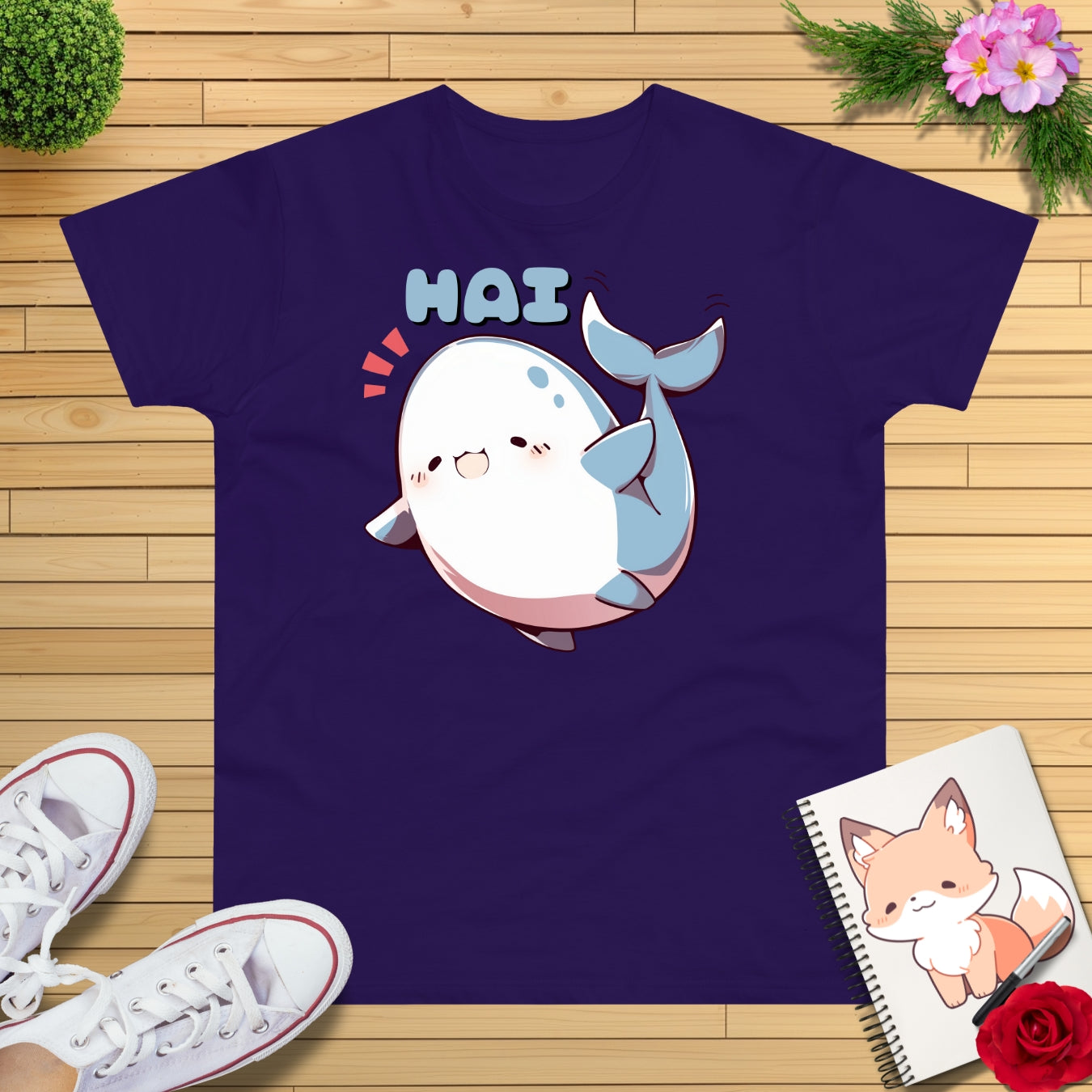 Kawaii winkender Hai T-Shirt