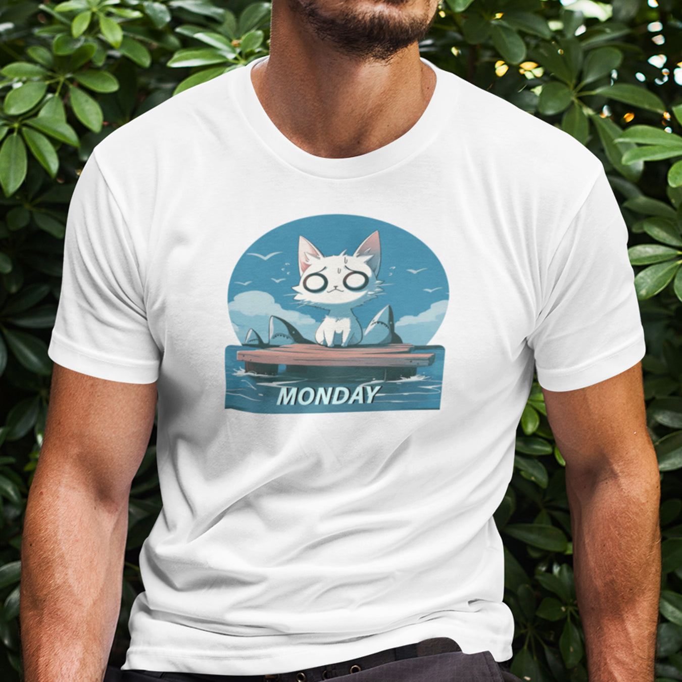 Monday Kitten mit Haien T-shirt