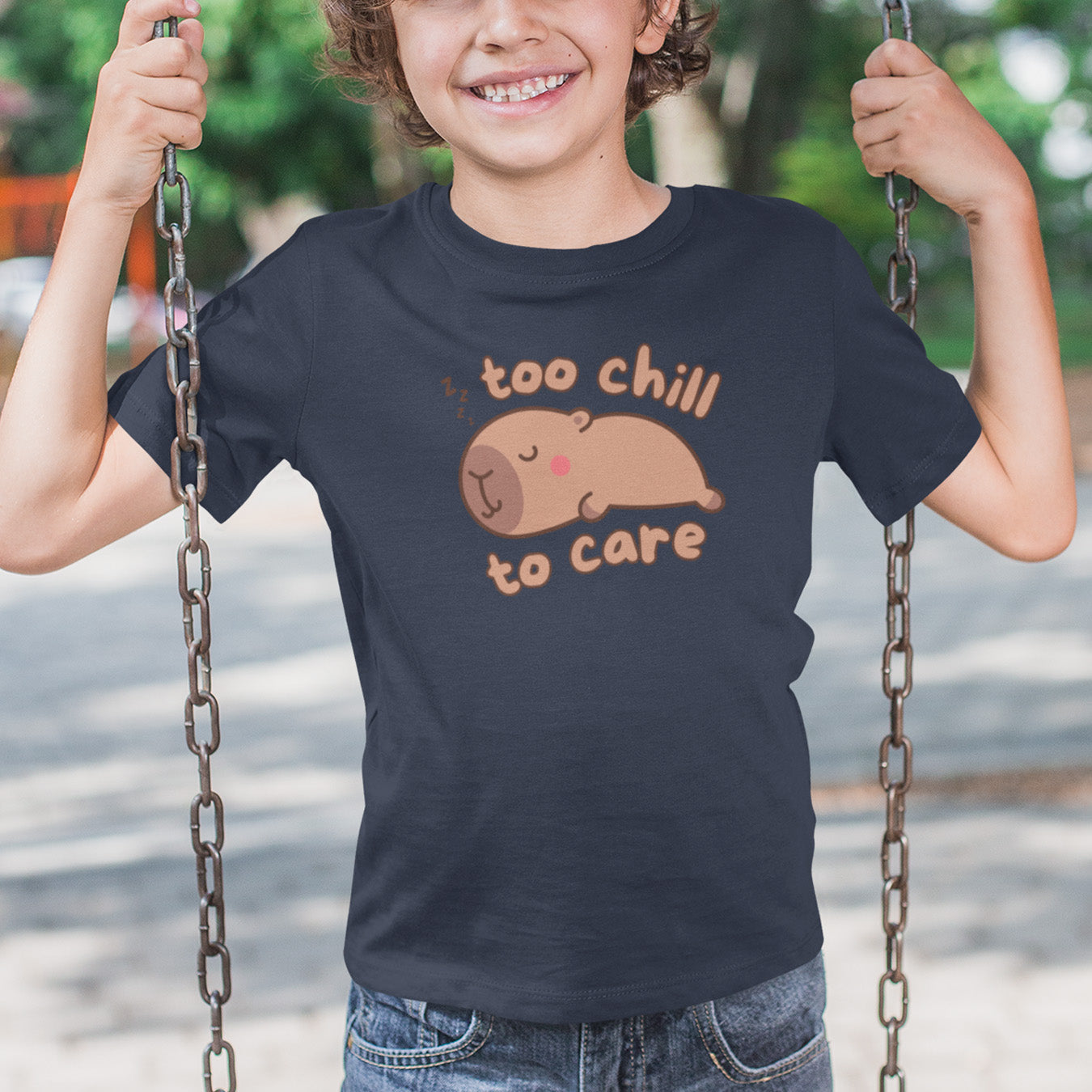 Kawaii schlafendes Capybara Kinder T-Shirt