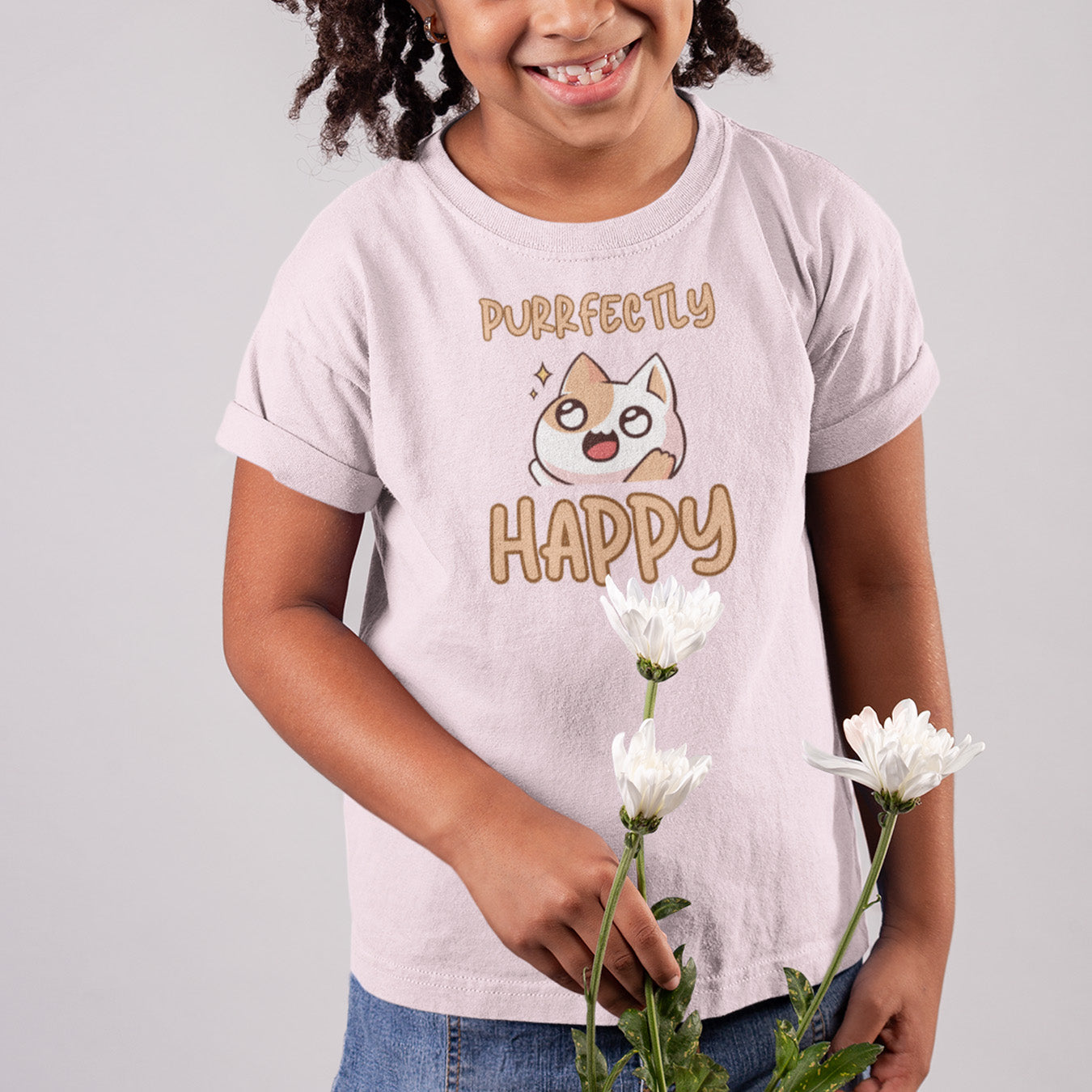Purrfectly Happy Katze Kinder T-Shirt