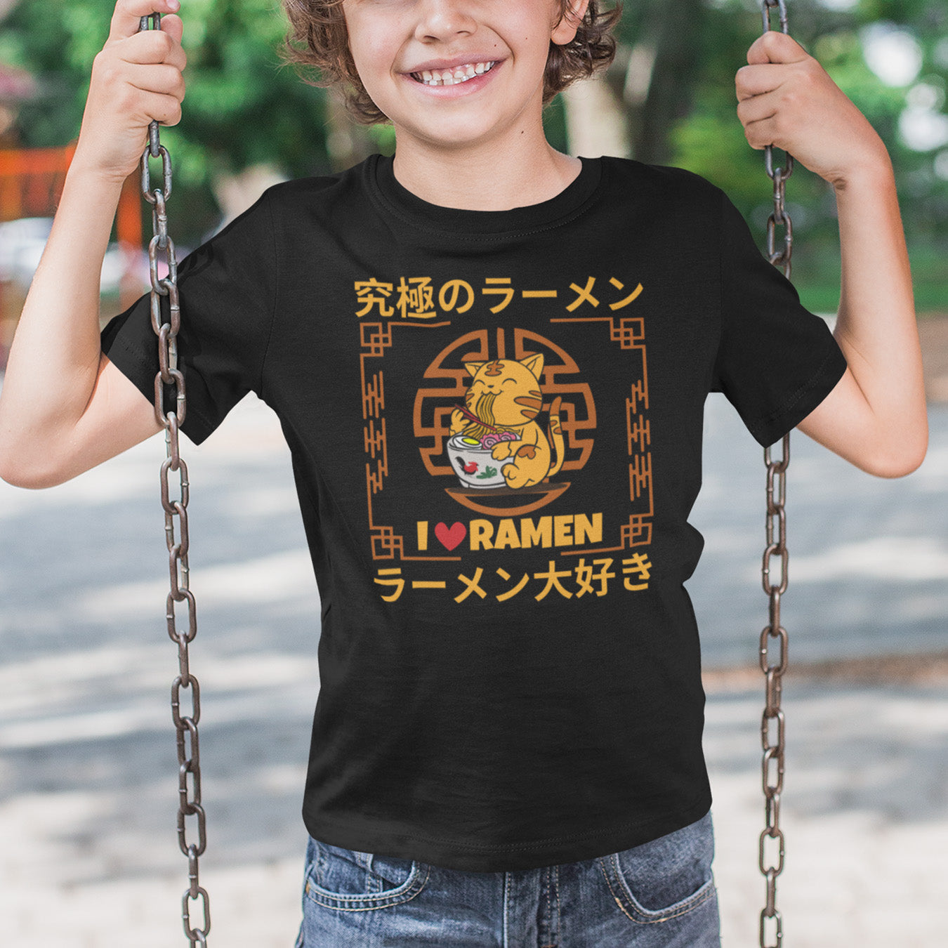 Love Ramen Katze Kinder T-Shirt