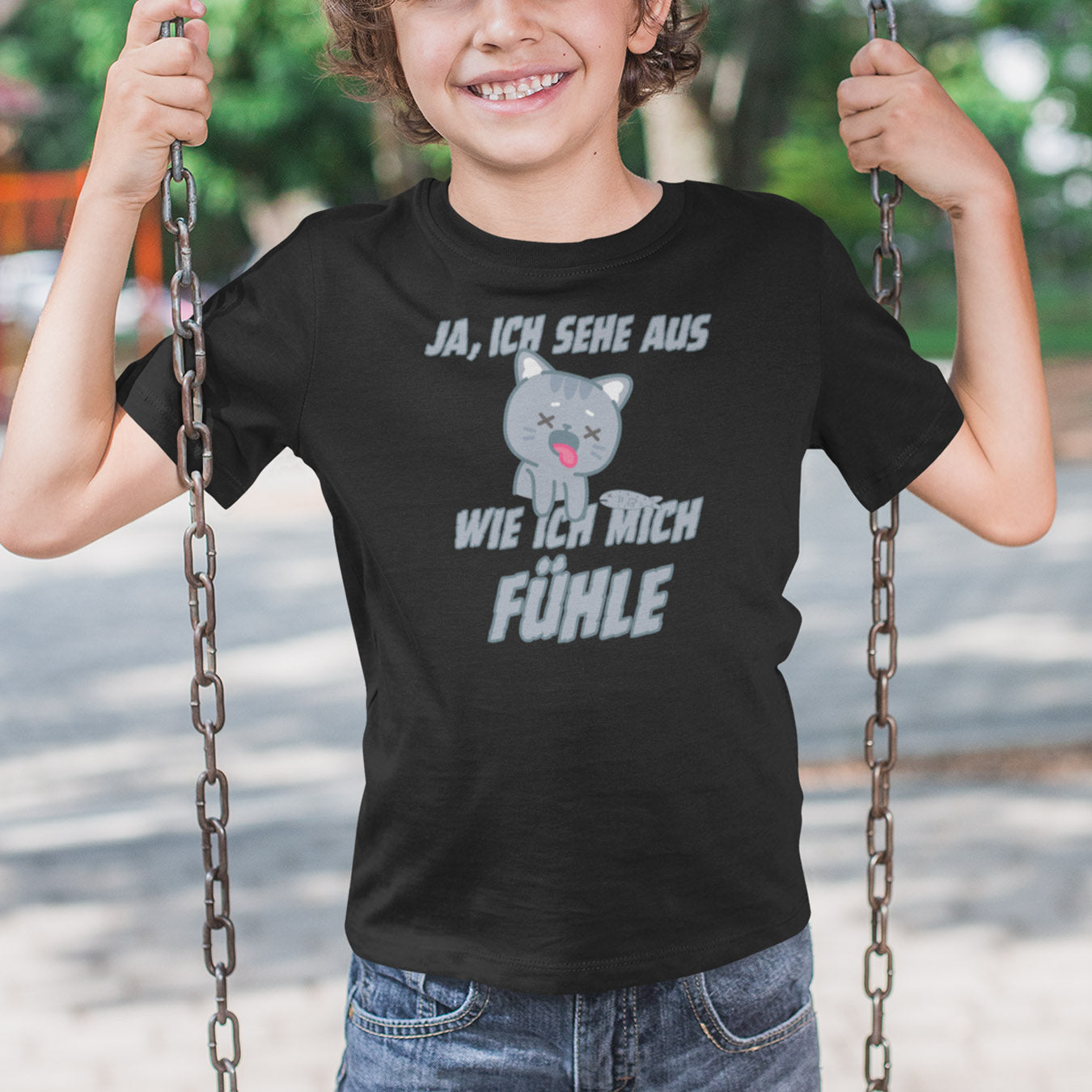 kranke Katze Kinder T-Shirt