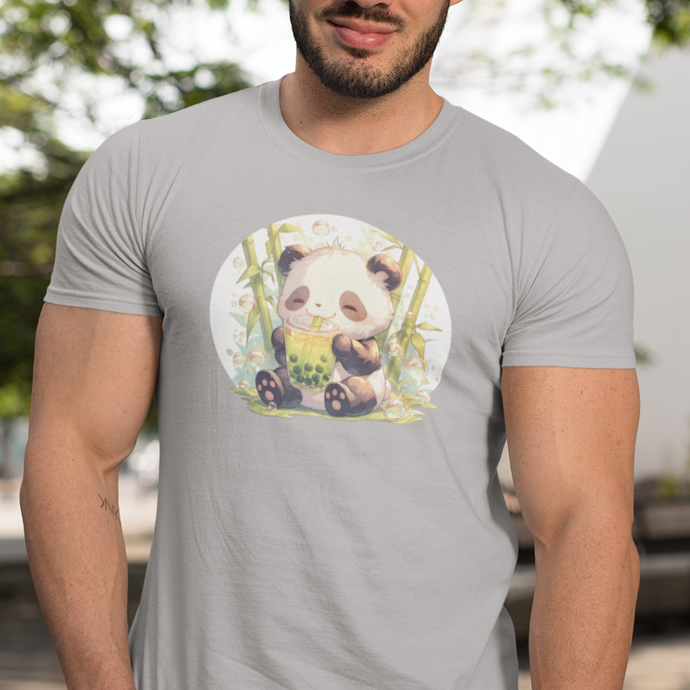 Happy Panda mit Bubble Tea T-Shirt