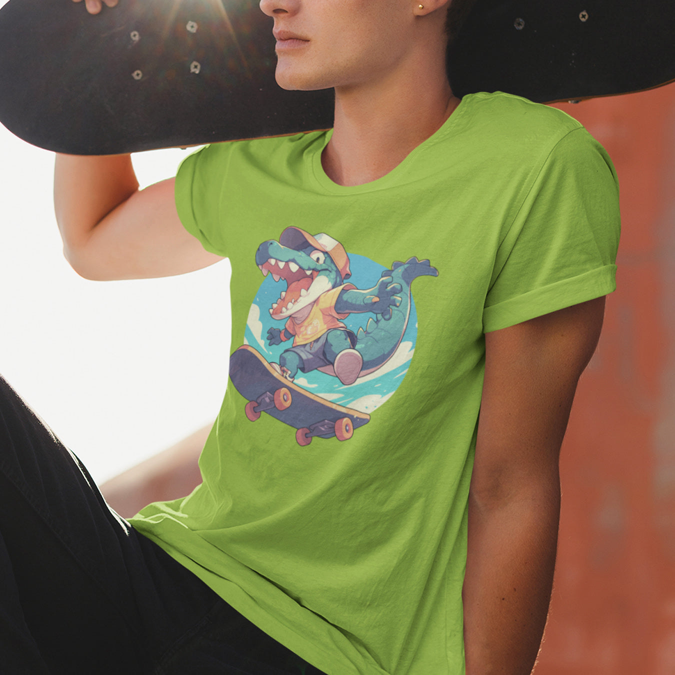 Skateboard Krokodil jump T-Shirt