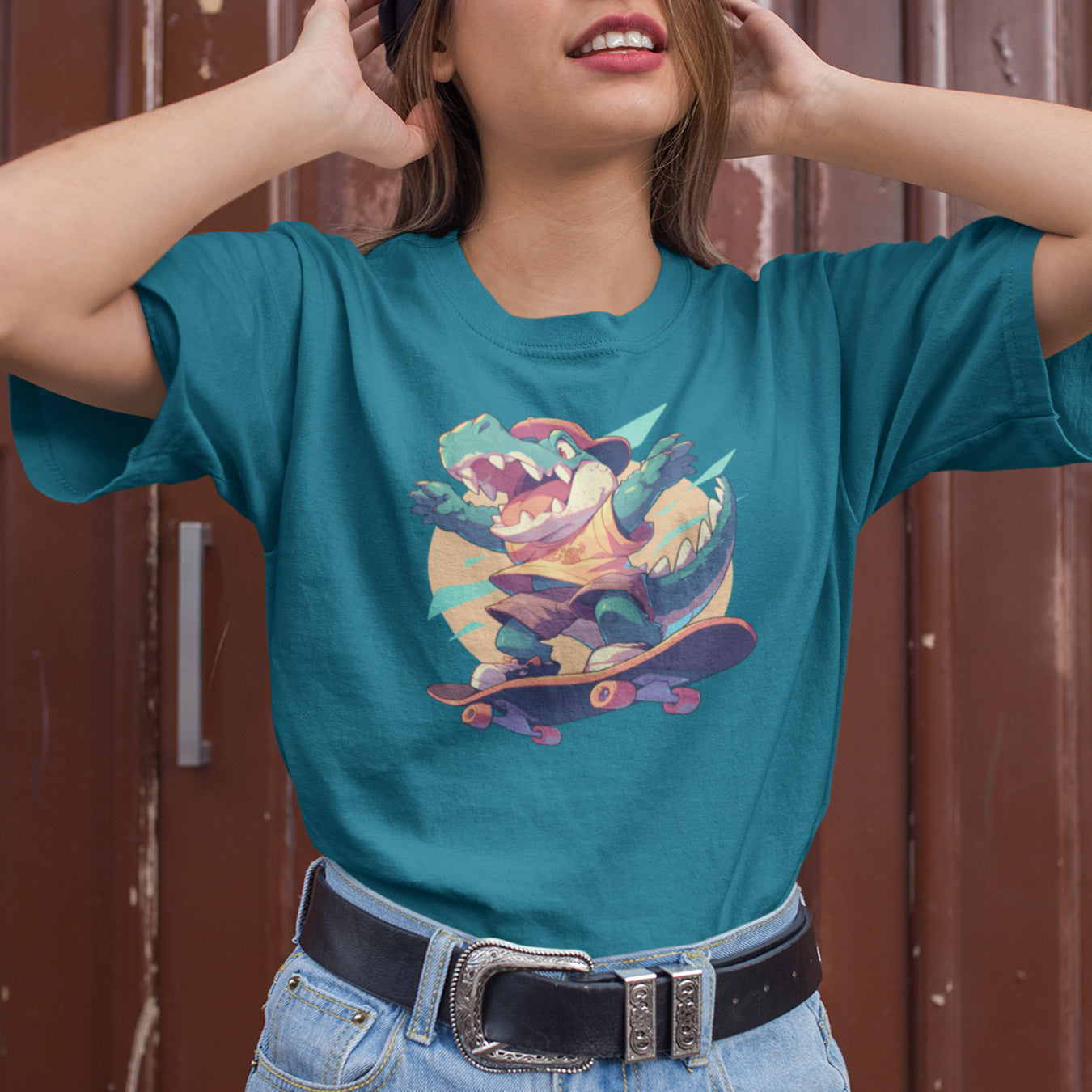 Skateboard Krokodil yay T-Shirt